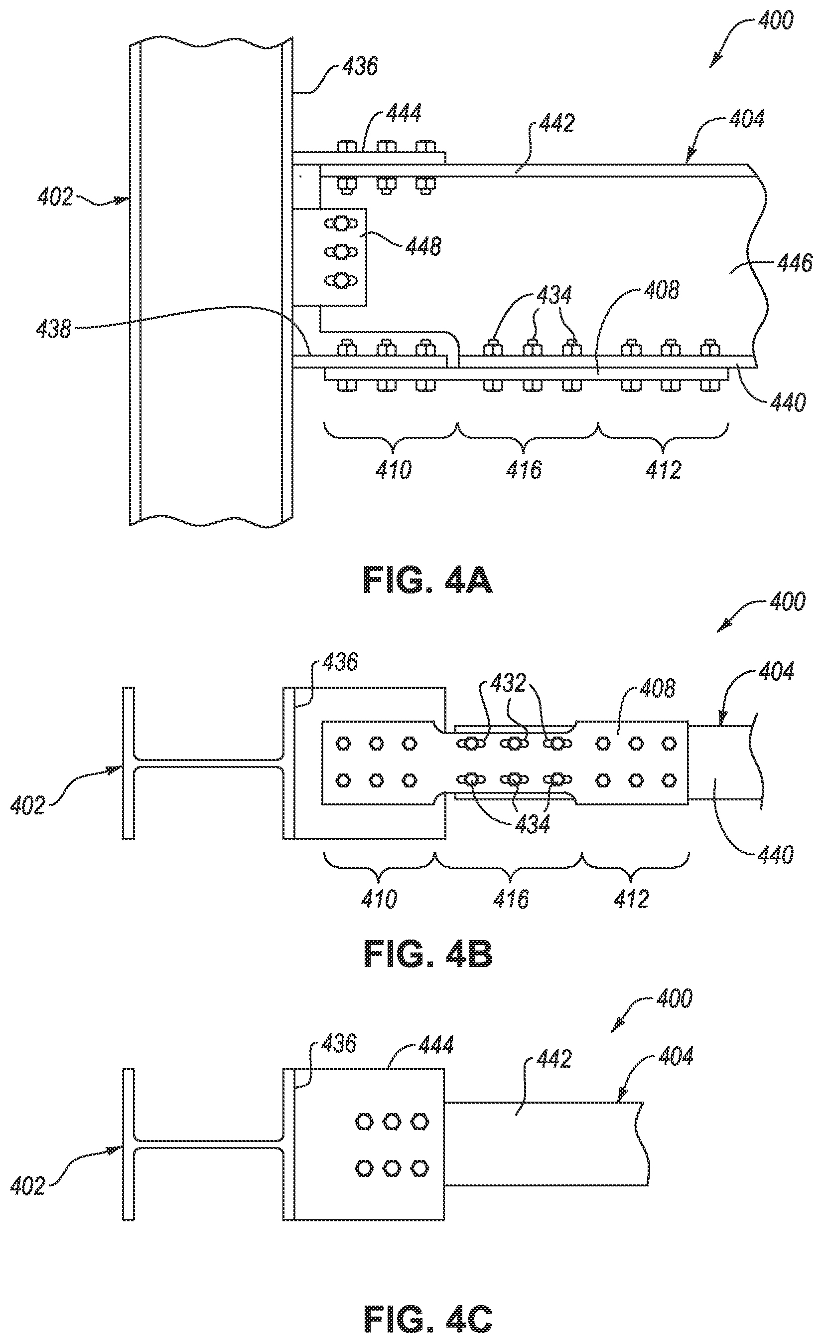 Patent US12410604 Figure 4 – Structural fuses configured to yield in tension and compression and structures including the same