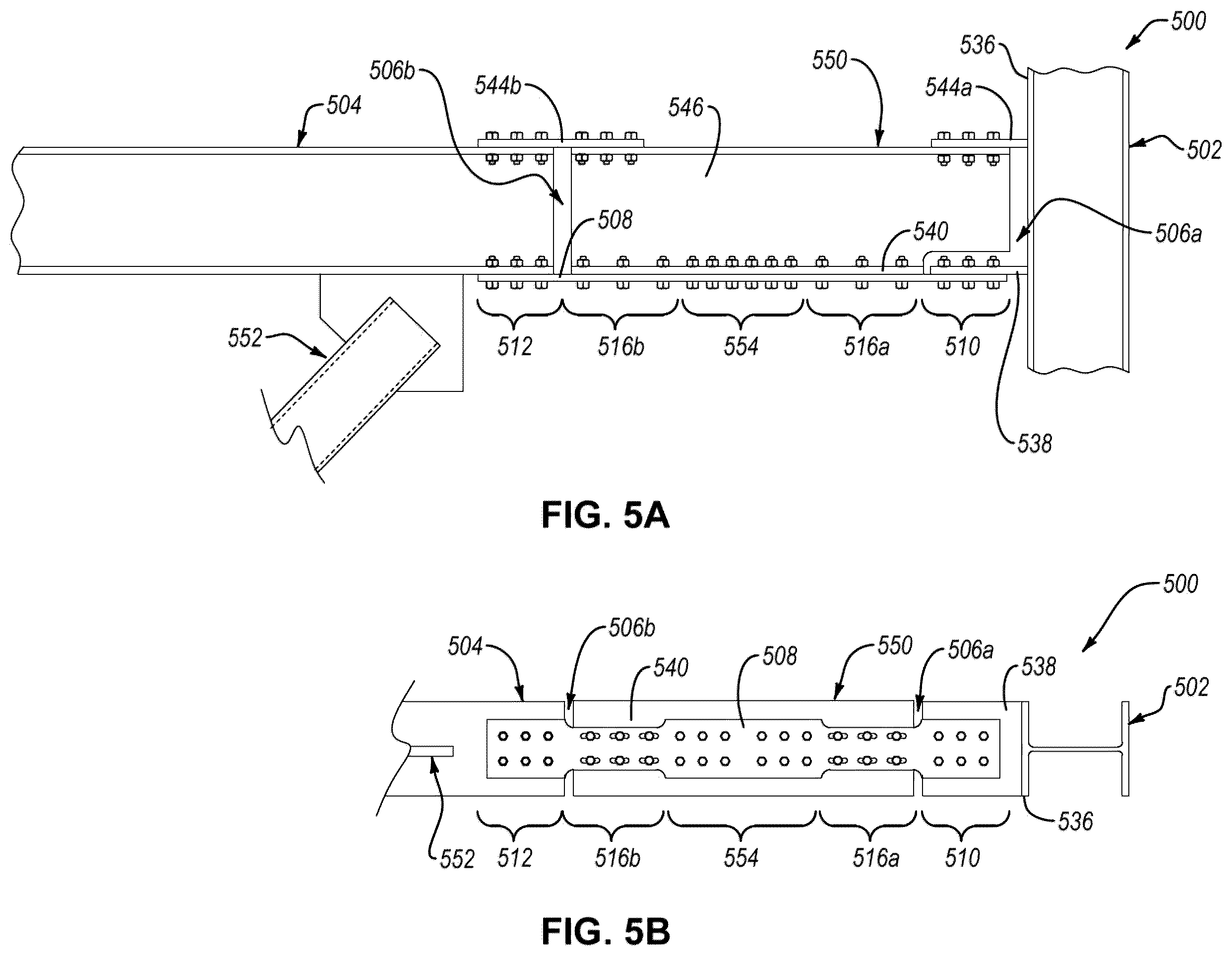 Patent US12410604 Figure 5 – Structural fuses configured to yield in tension and compression and structures including the same