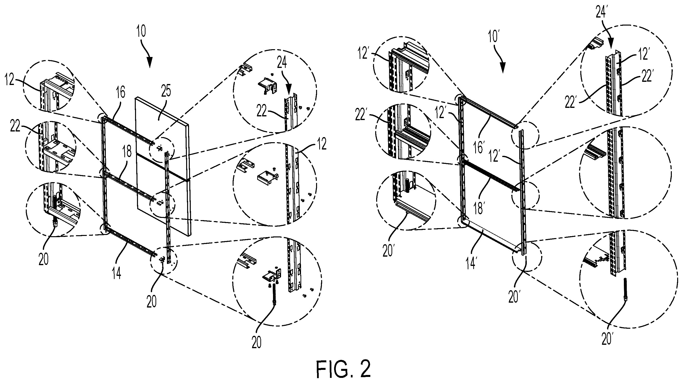 Patent US12410611 Figure 2 – Pre-assembled internal frame for modular wall section