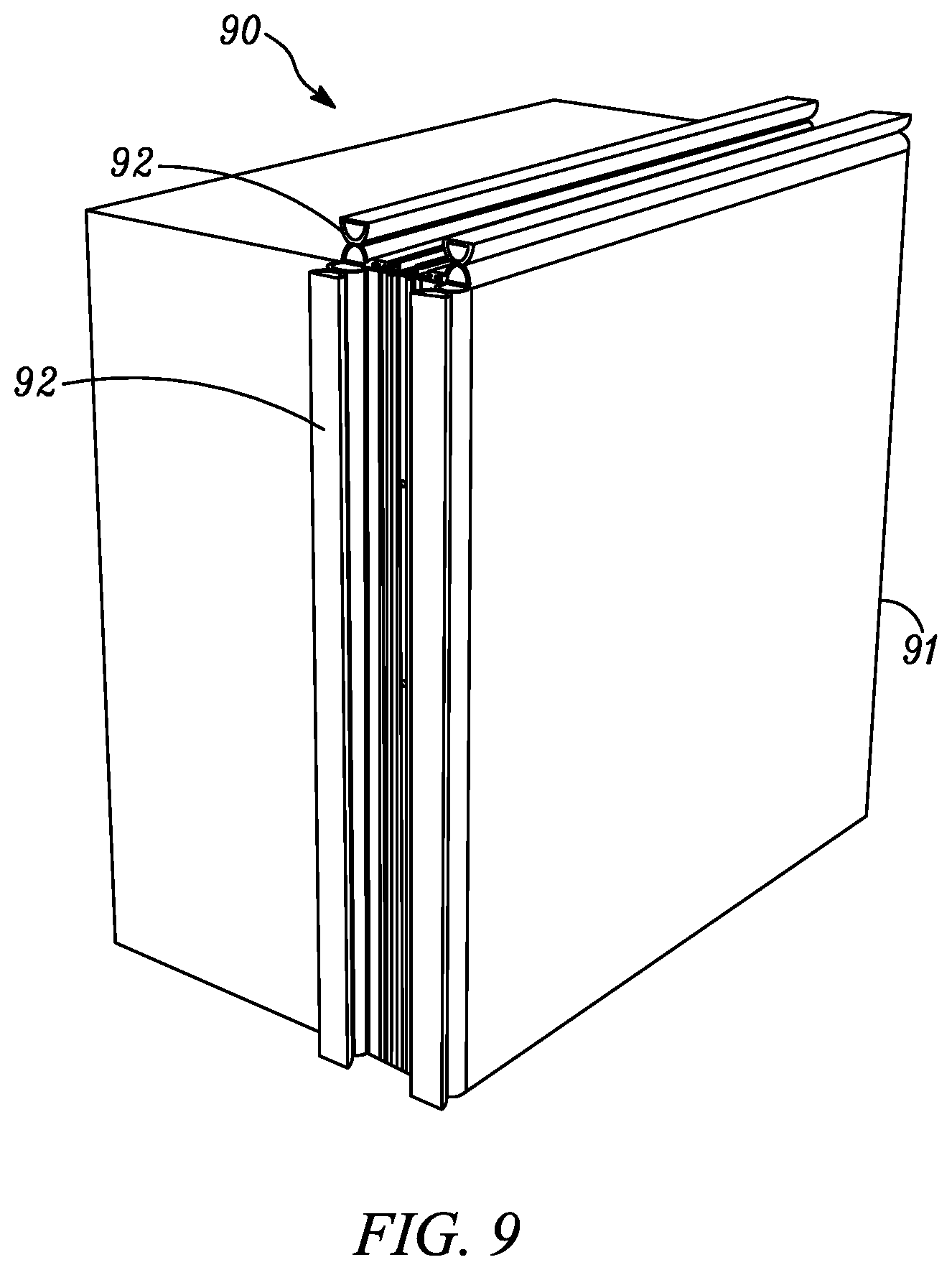 Patent US12410612 Figure 5 – Wall panel module comprising dual gasket assembly