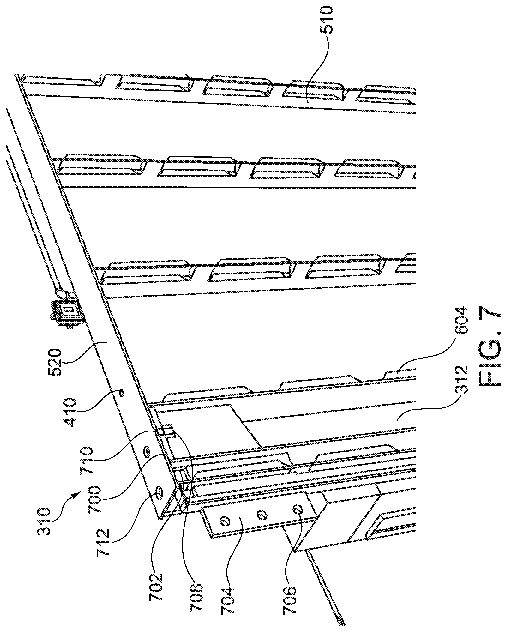 Patent US12410613 Figure 7 – Pre-manufactured load bearing walls for a multi-story building