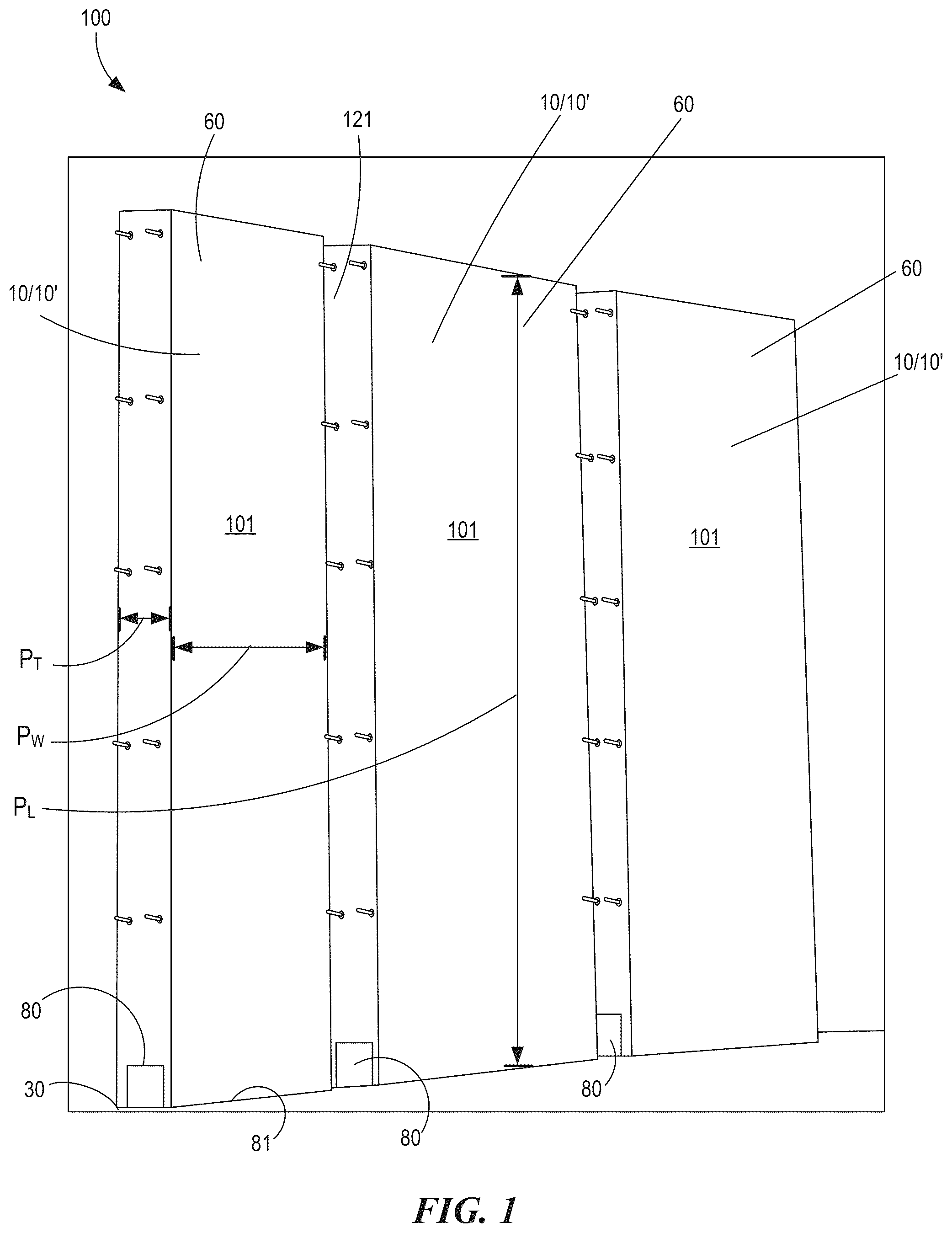 Patent US12410614 Figure 1 – Pre-stressed insulated concrete panels and methods for making and using the same