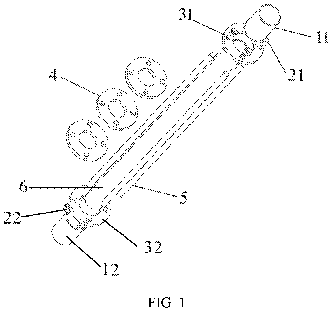 Patent US12410616 Figure 1 – Reinforcement-confined circular steel tube member with enhanced end stiffness