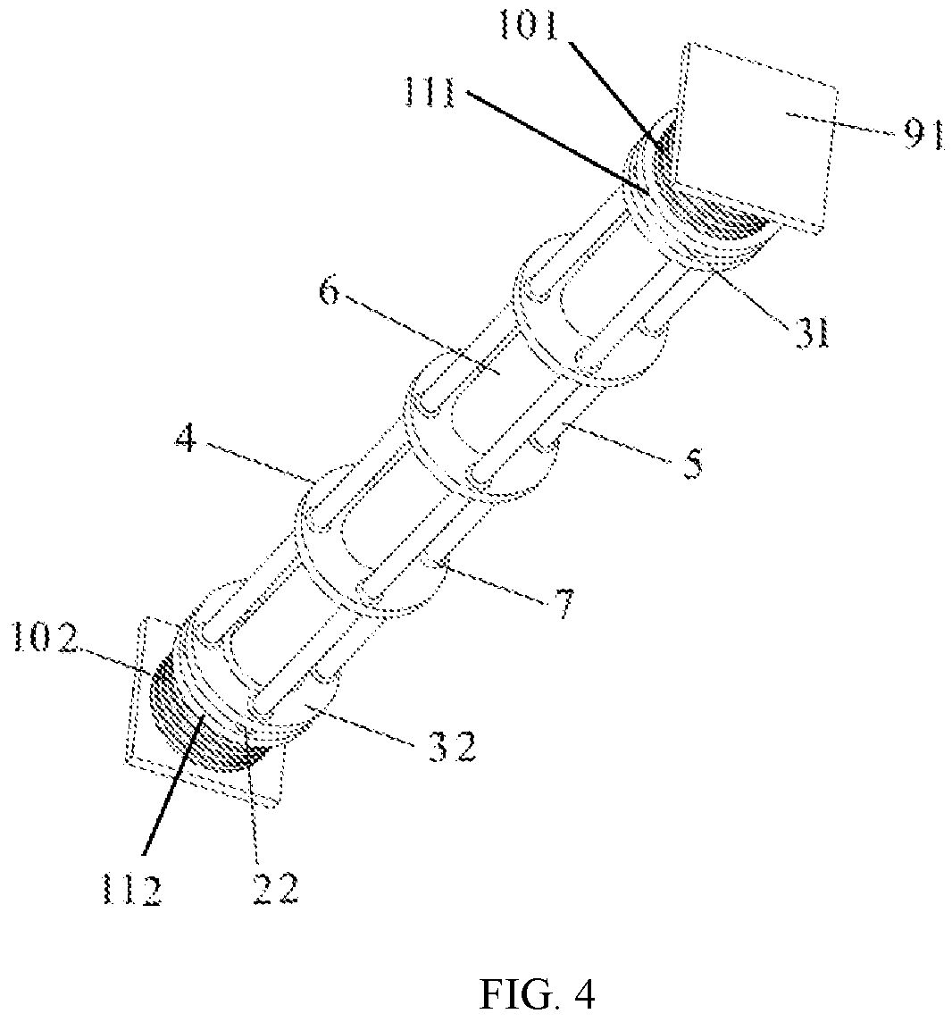 Patent US12410616 Figure 4 – Reinforcement-confined circular steel tube member with enhanced end stiffness