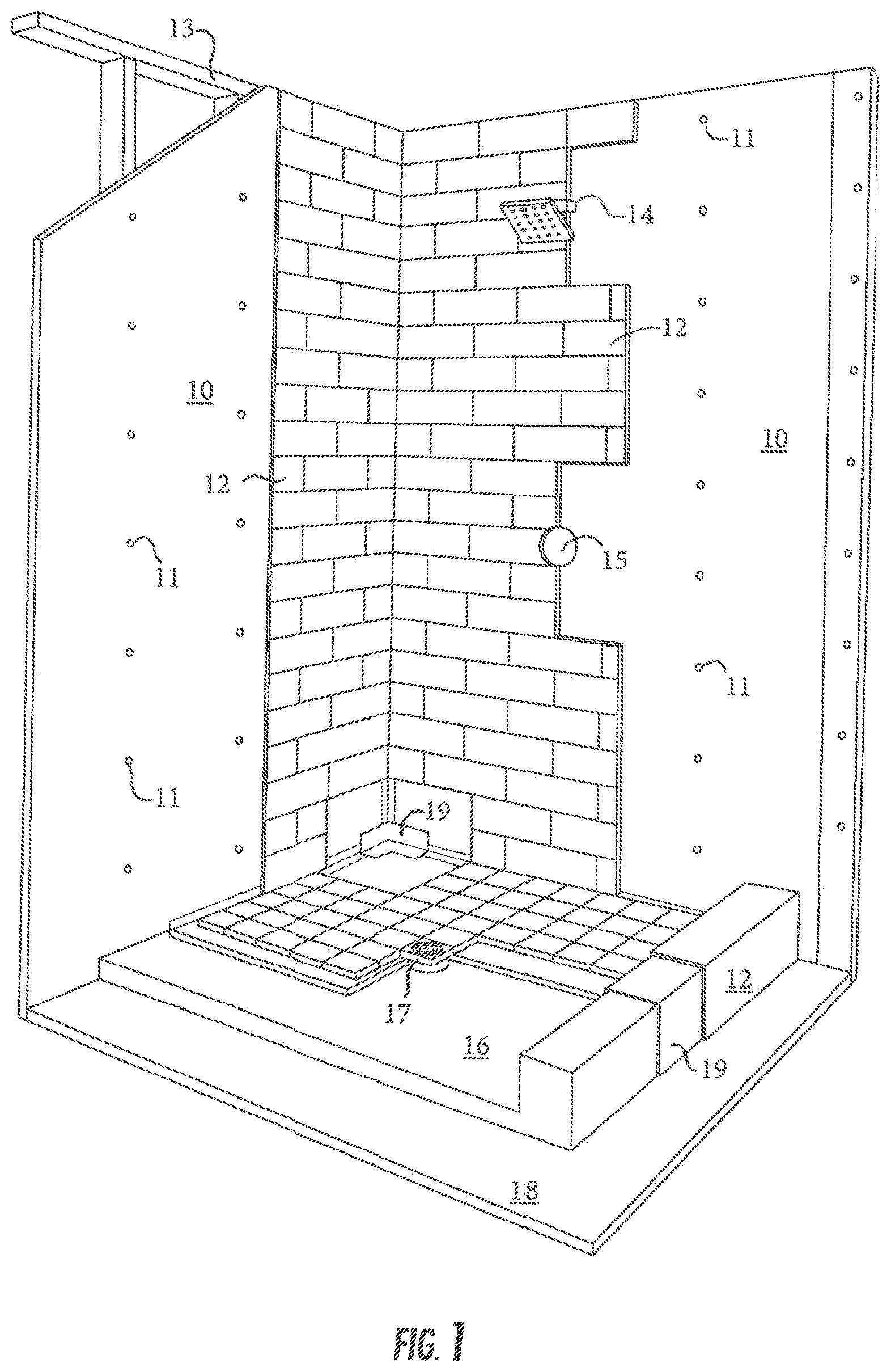 Patent US12410620 Figure 1 – Laminated foam composite backer board for wet space construction