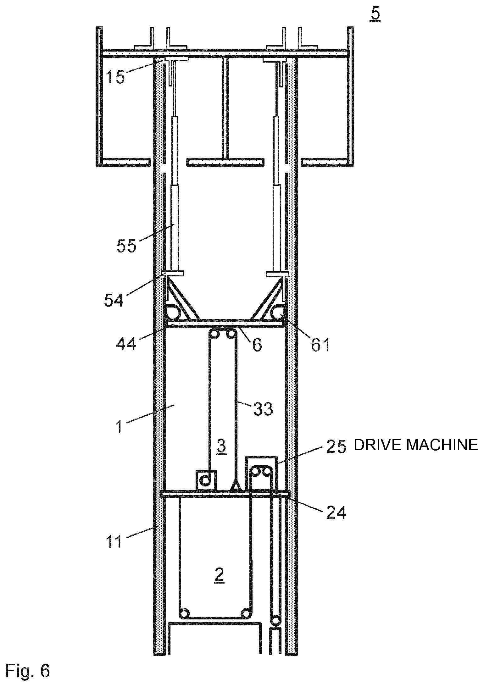Patent US12410625 Figure 6 – Building site device having a climbing formwork and an elevator system