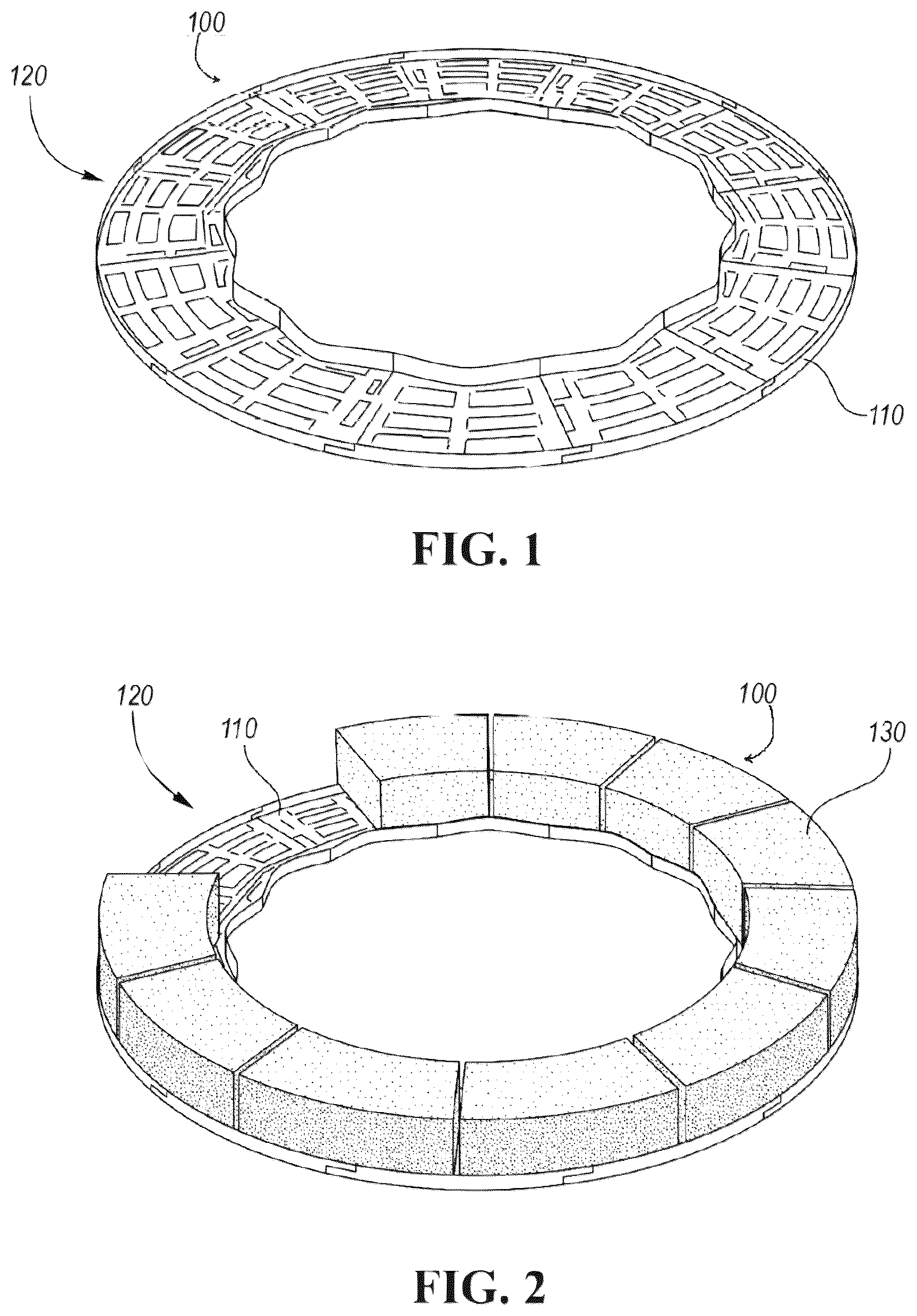 Patent US12410627 Figure 1 – Track system for placing shaped bodies