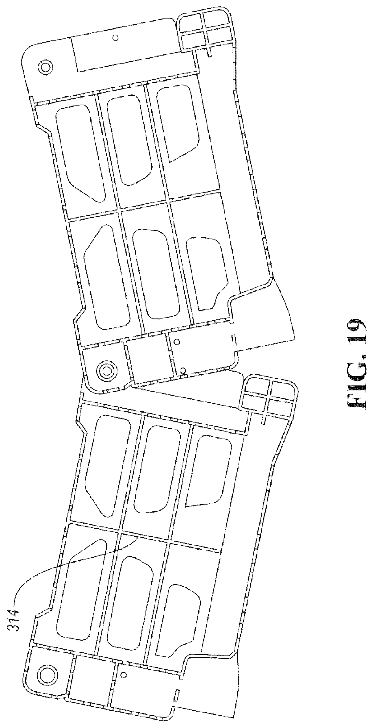 Patent US12410627 Figure 8 – Track system for placing shaped bodies
