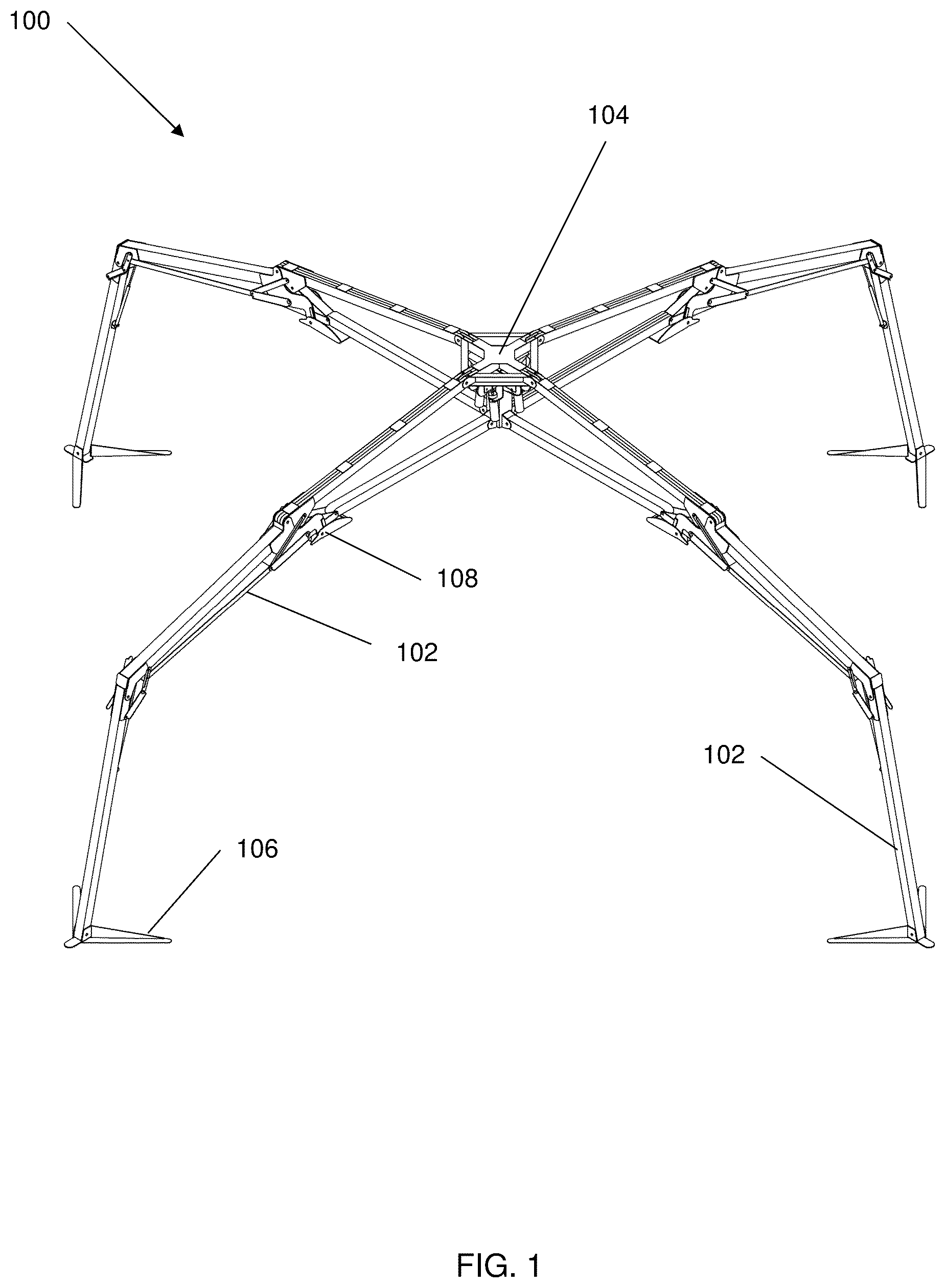Patent US12410632 Figure 1 – Self-deploying shelter