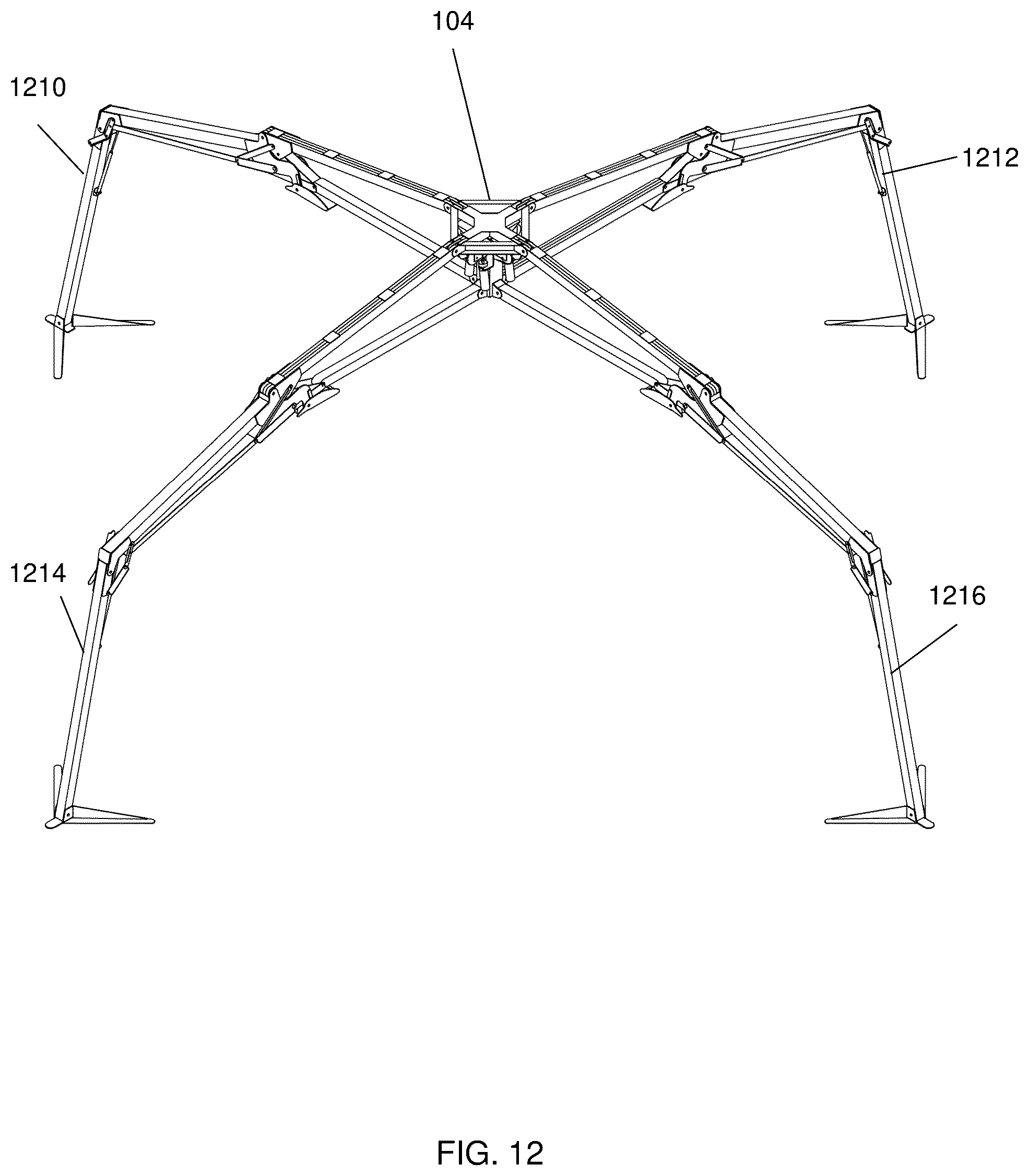 Patent US12410632 Figure 12 – Self-deploying shelter