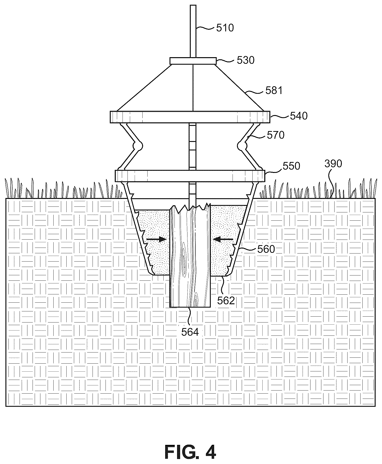 Patent US12410633 Figure 4 – Sub-surface post remover