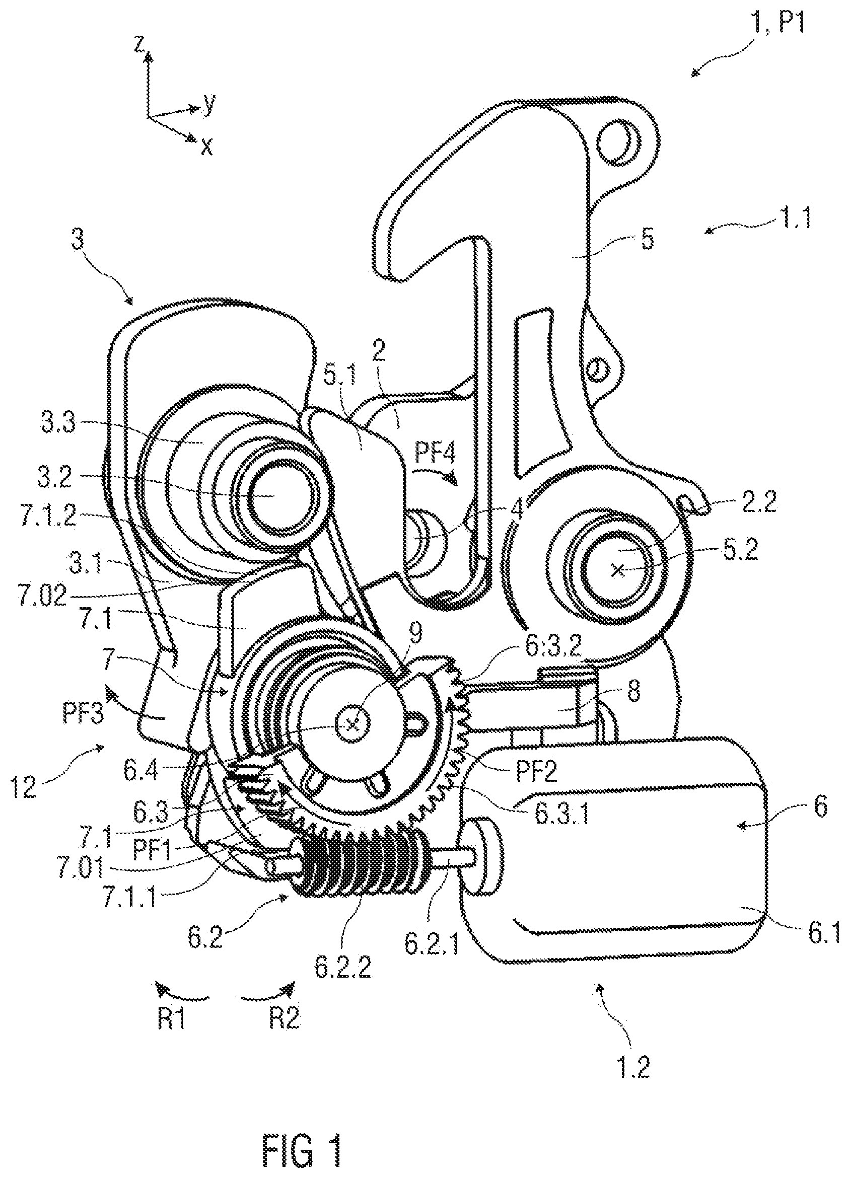 Patent US12410639 Figure 1 – Lock arrangement, in particular for an engine hood of a vehicle