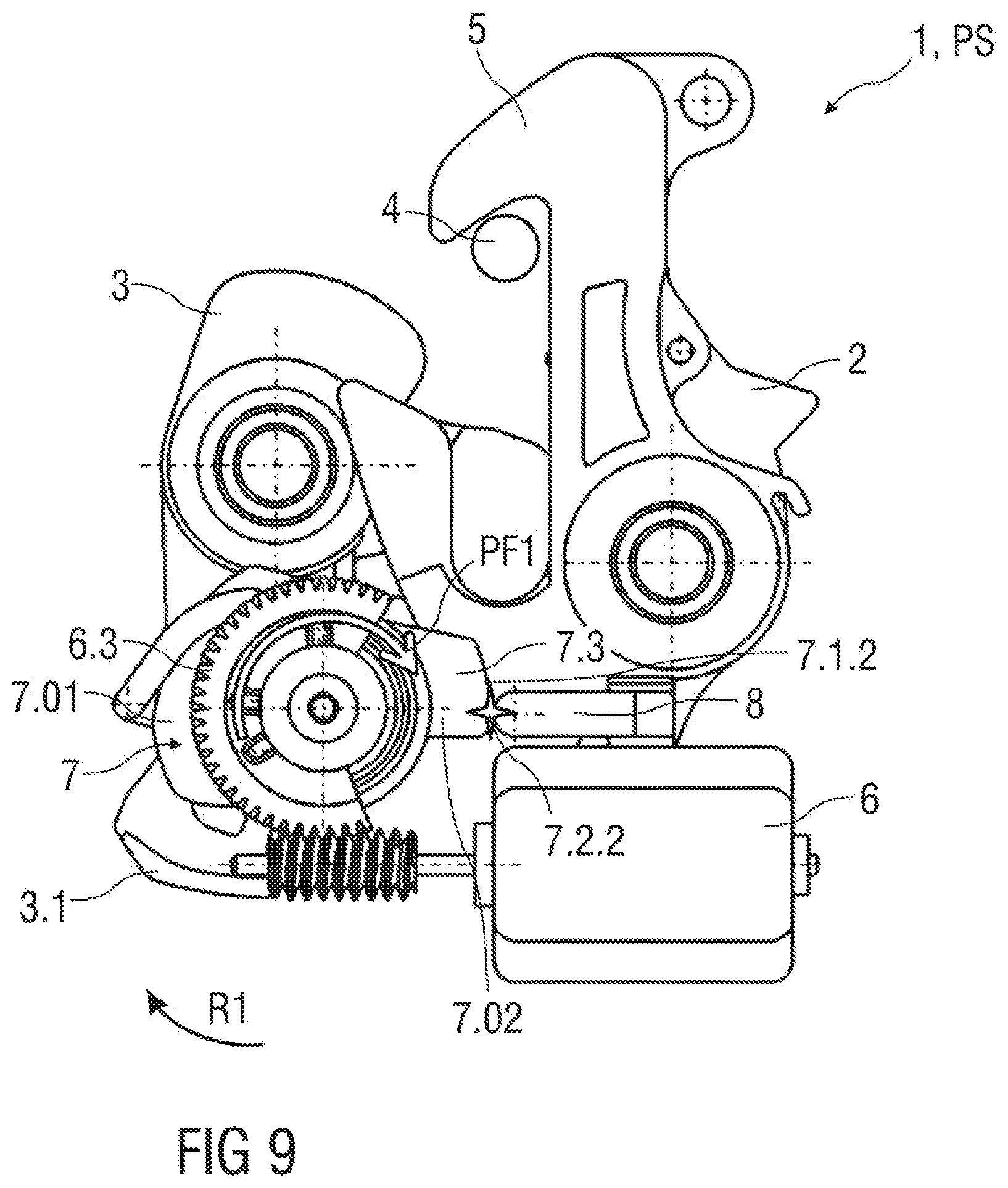 Patent US12410639 Figure 9 – Lock arrangement, in particular for an engine hood of a vehicle
