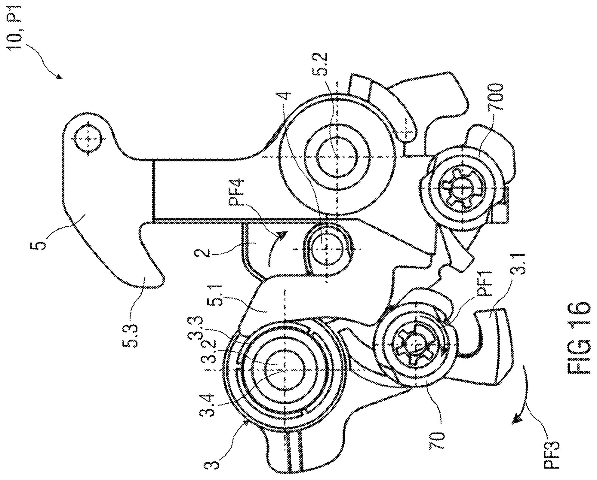 Patent US12410639 Figure 16 – Lock arrangement, in particular for an engine hood of a vehicle
