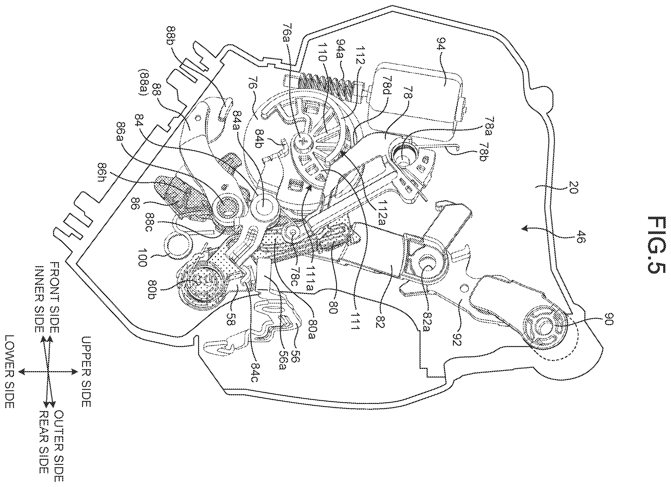 Patent US12410644 Figure 5 – Door latch device and actuator