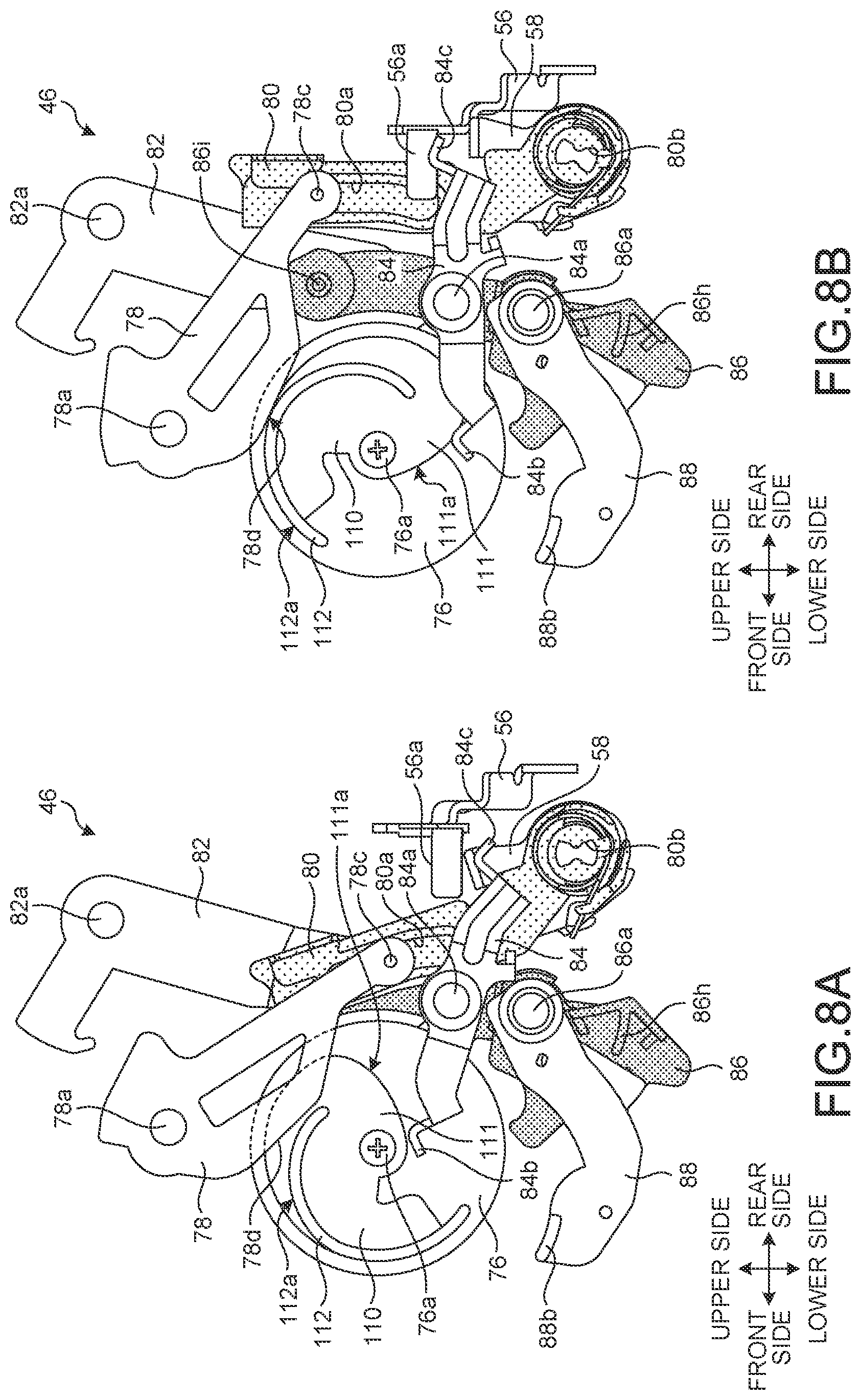 Patent US12410644 Figure 8 – Door latch device and actuator