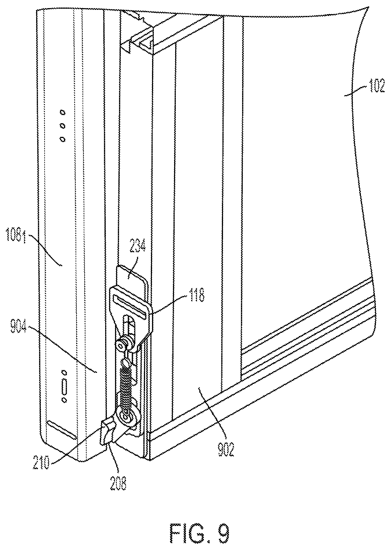 Patent US12410647 Figure 8 – Door stop mechanism