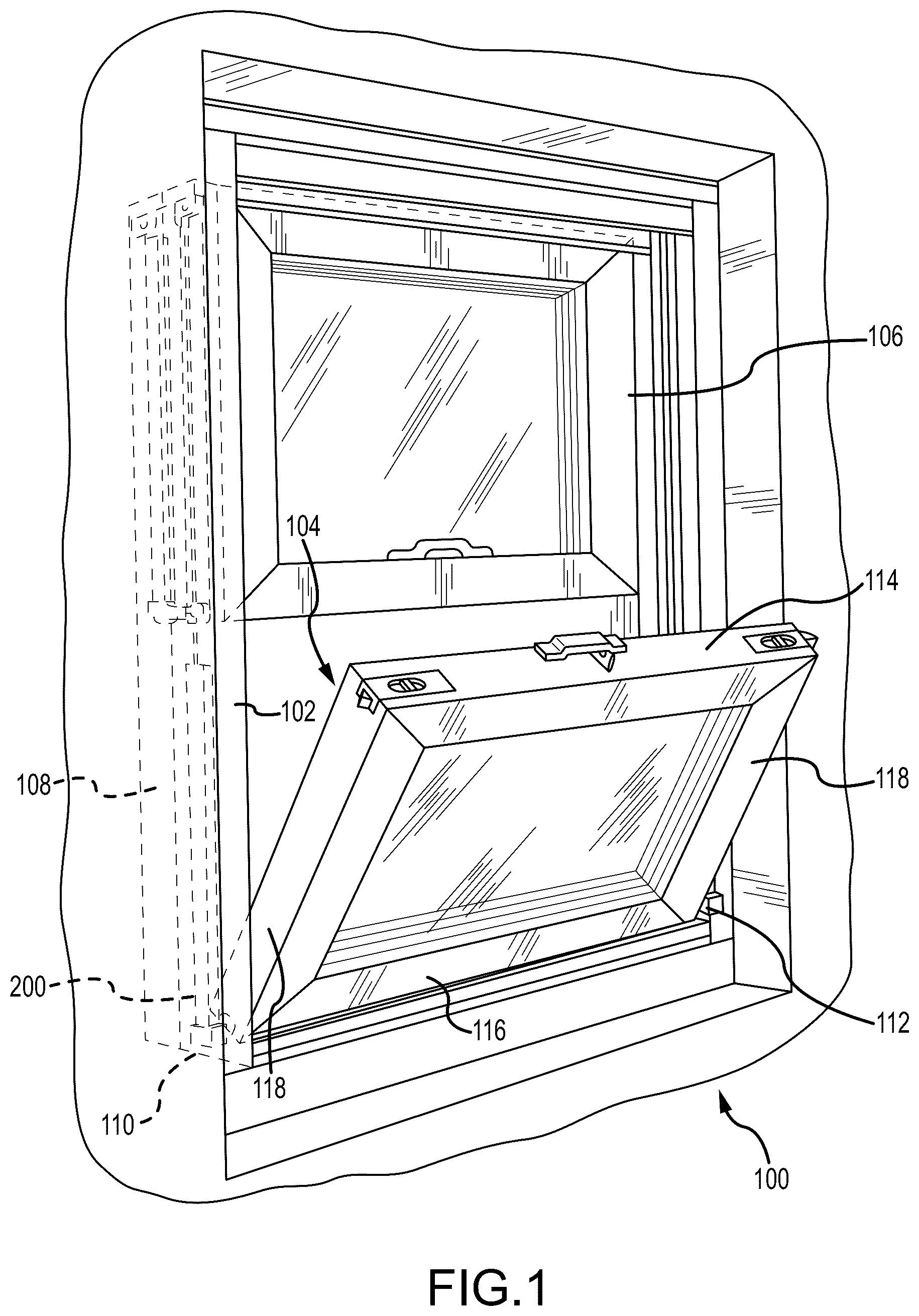 Patent US12410648 — Window balance shoes for a pivotable window — Figure 1