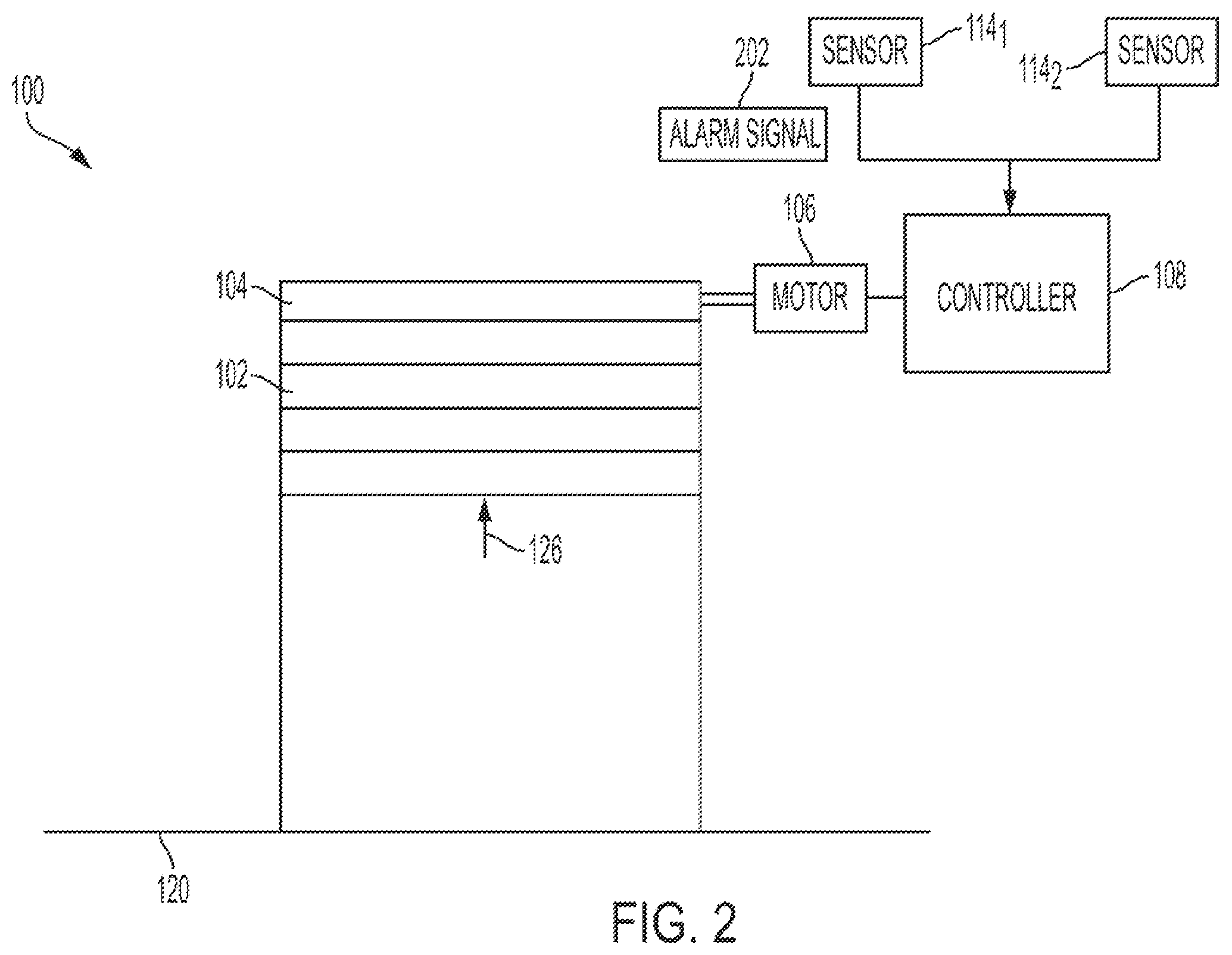 Patent US12410652 Figure 2 – Rolling doors with two-way operator logic