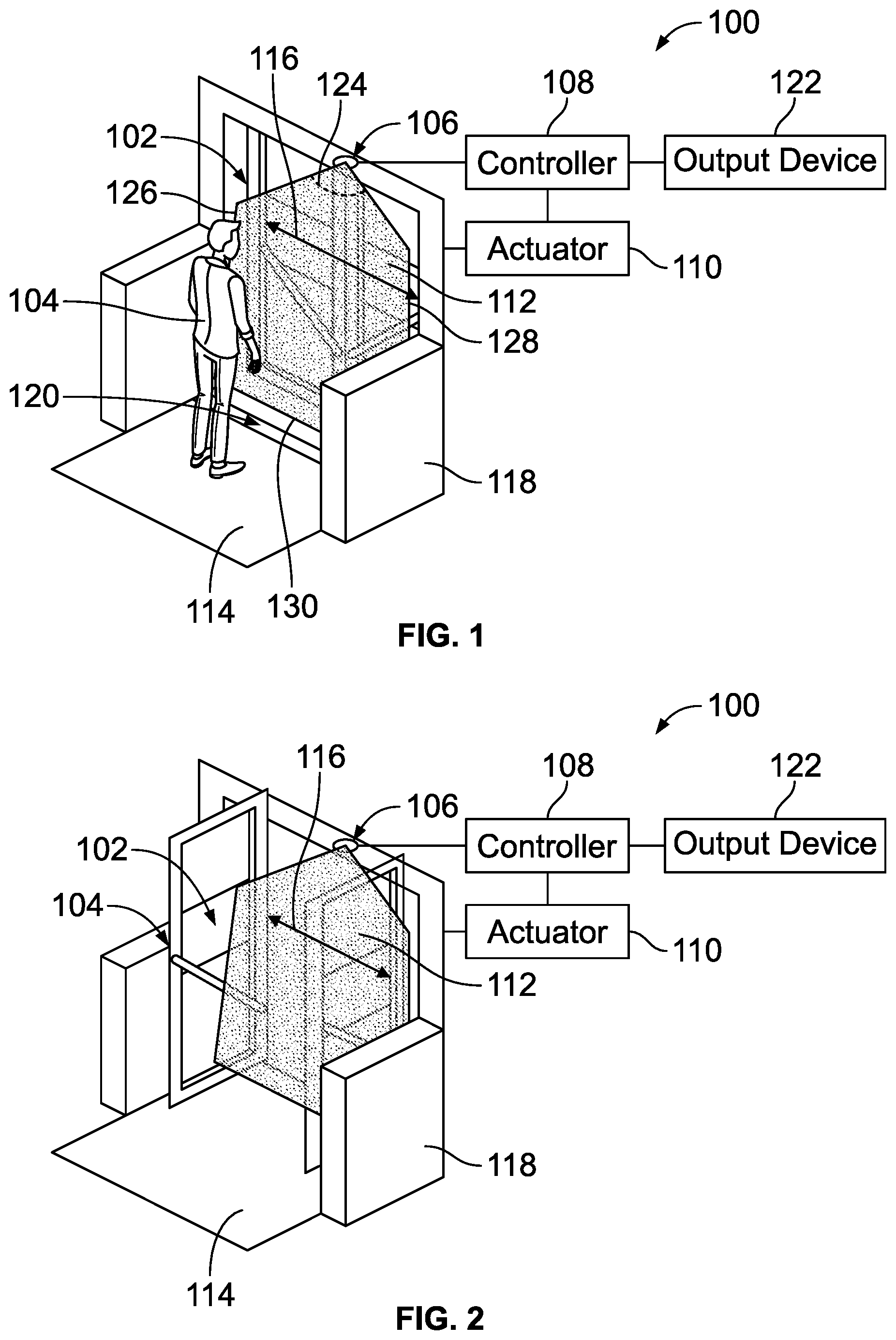 Patent US12410653 Figure 1 – Touchless control system