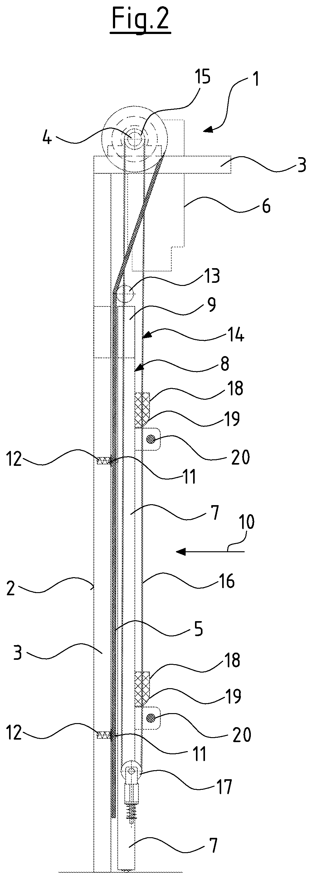 Patent US12410656 Figure 2 – Quick-action roll-up door