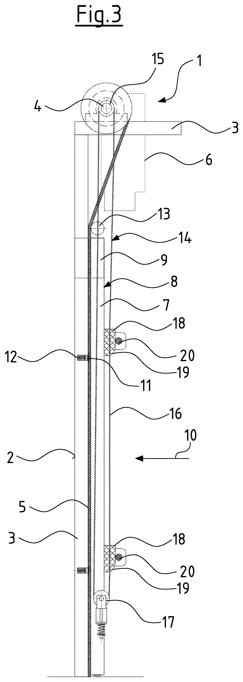 Patent US12410656 Figure 3 – Quick-action roll-up door