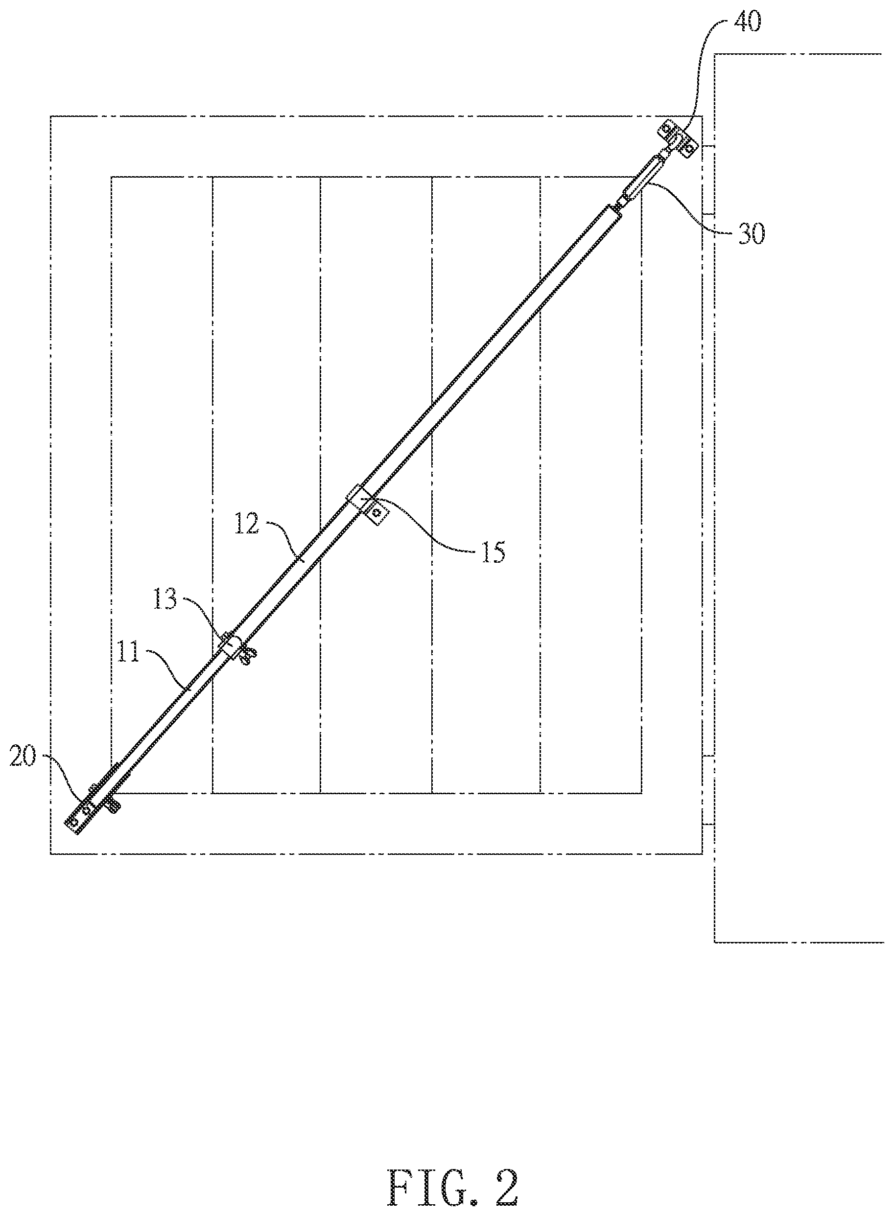 Patent US12410657 Figure 2 – Telescoping gate brace