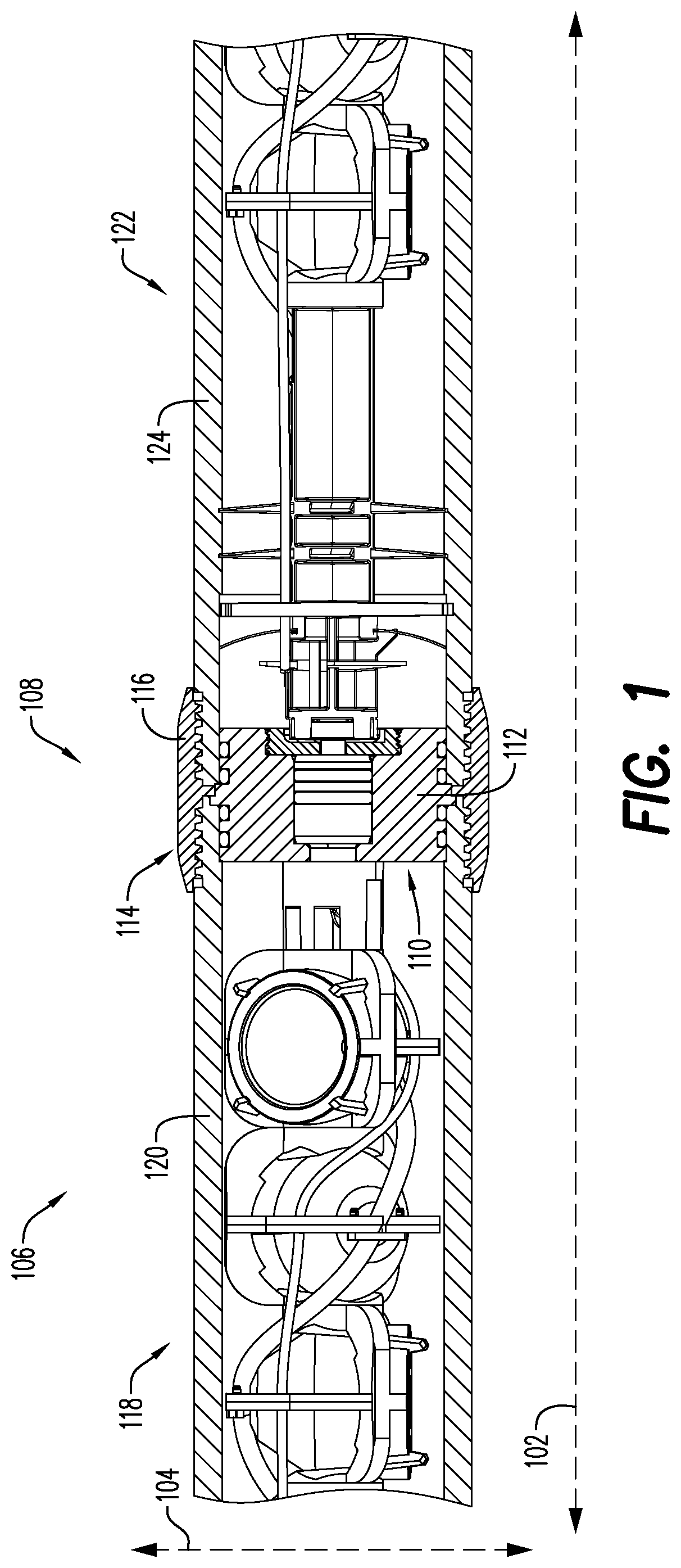 Patent US12410669 — Adapter assembly for use with a wellbore tool string — Figure 1