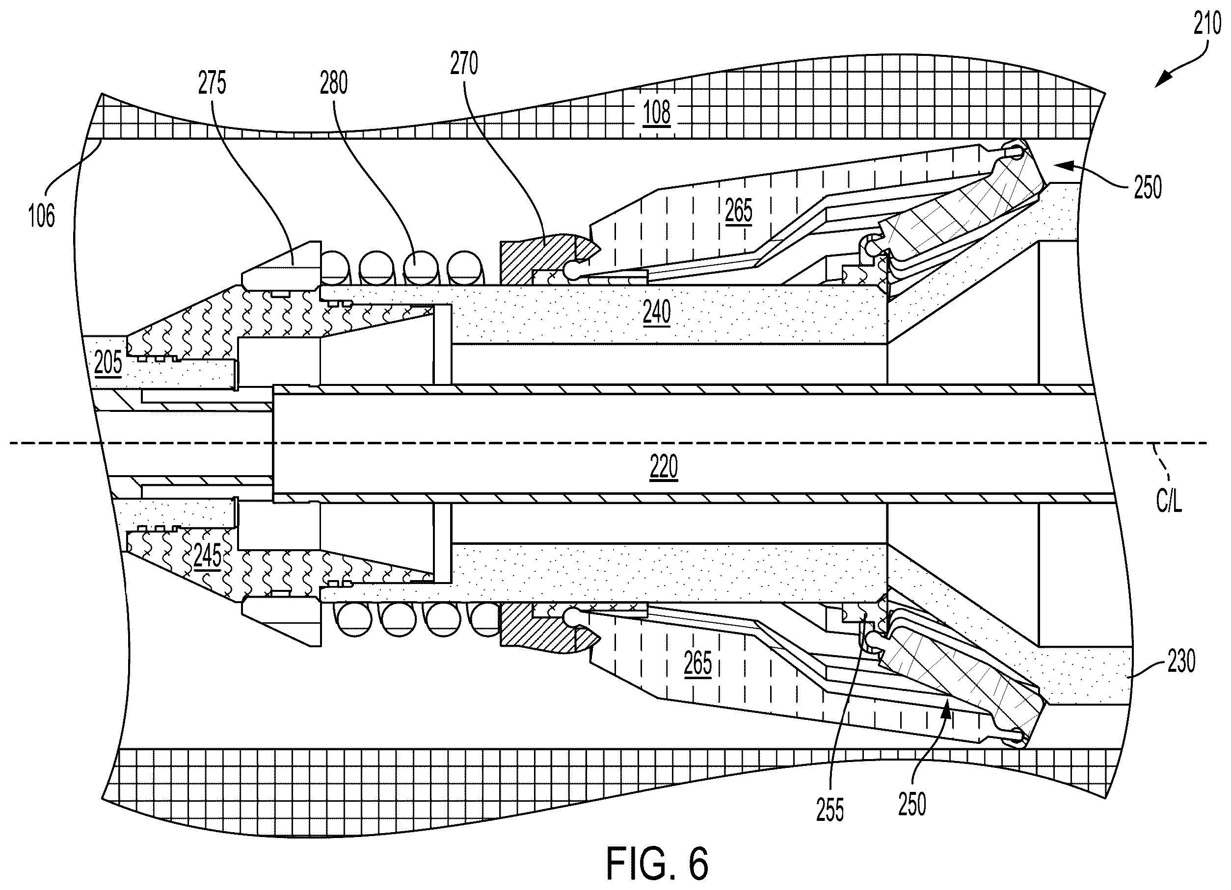 Patent US12410678 Figure 5 – Expandable element assembly with external rigid support element to isolate well interval