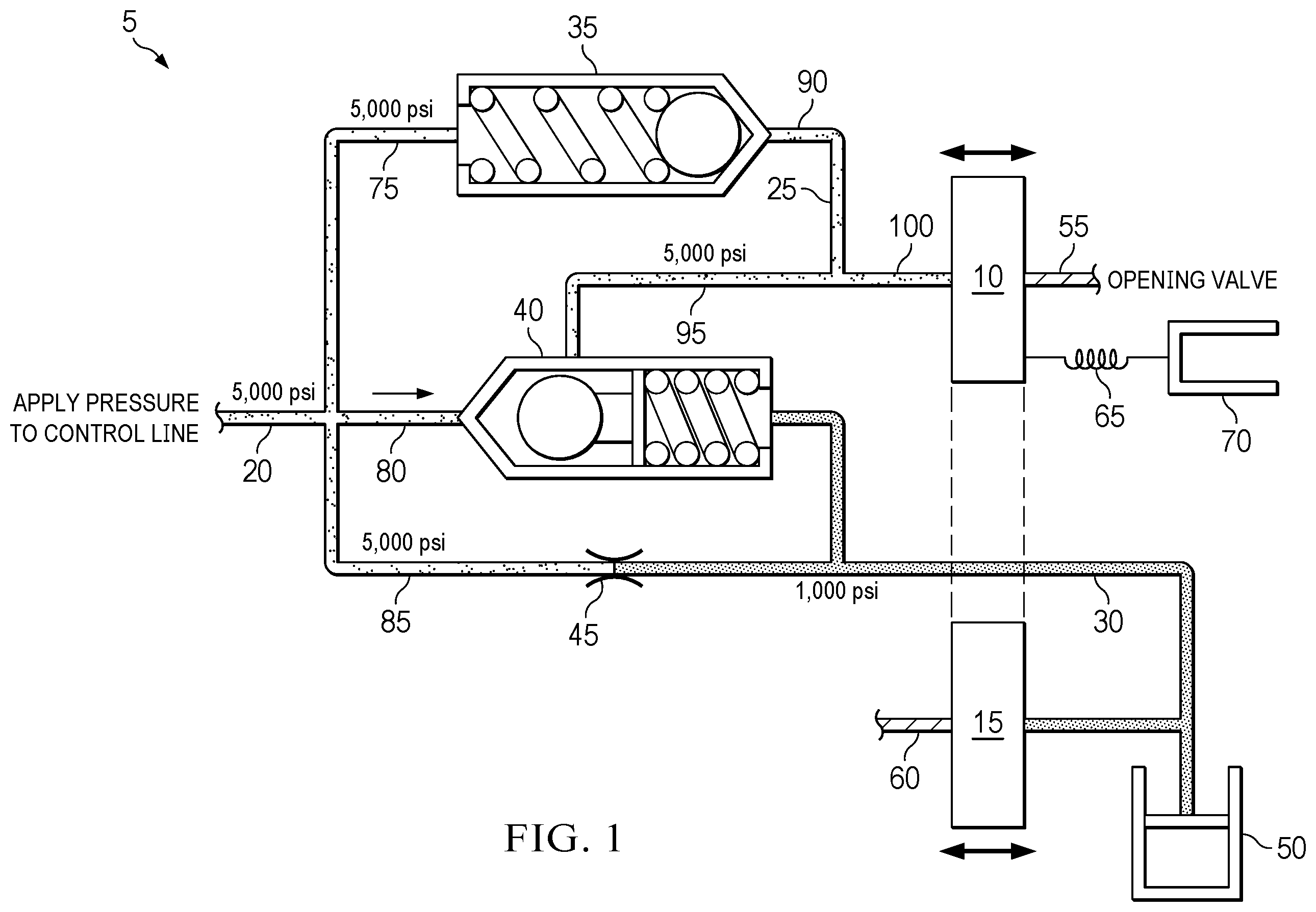 Patent US12410681 Figure 1 – Tubing and control line hydrostatic-insensitive single control line safety valve