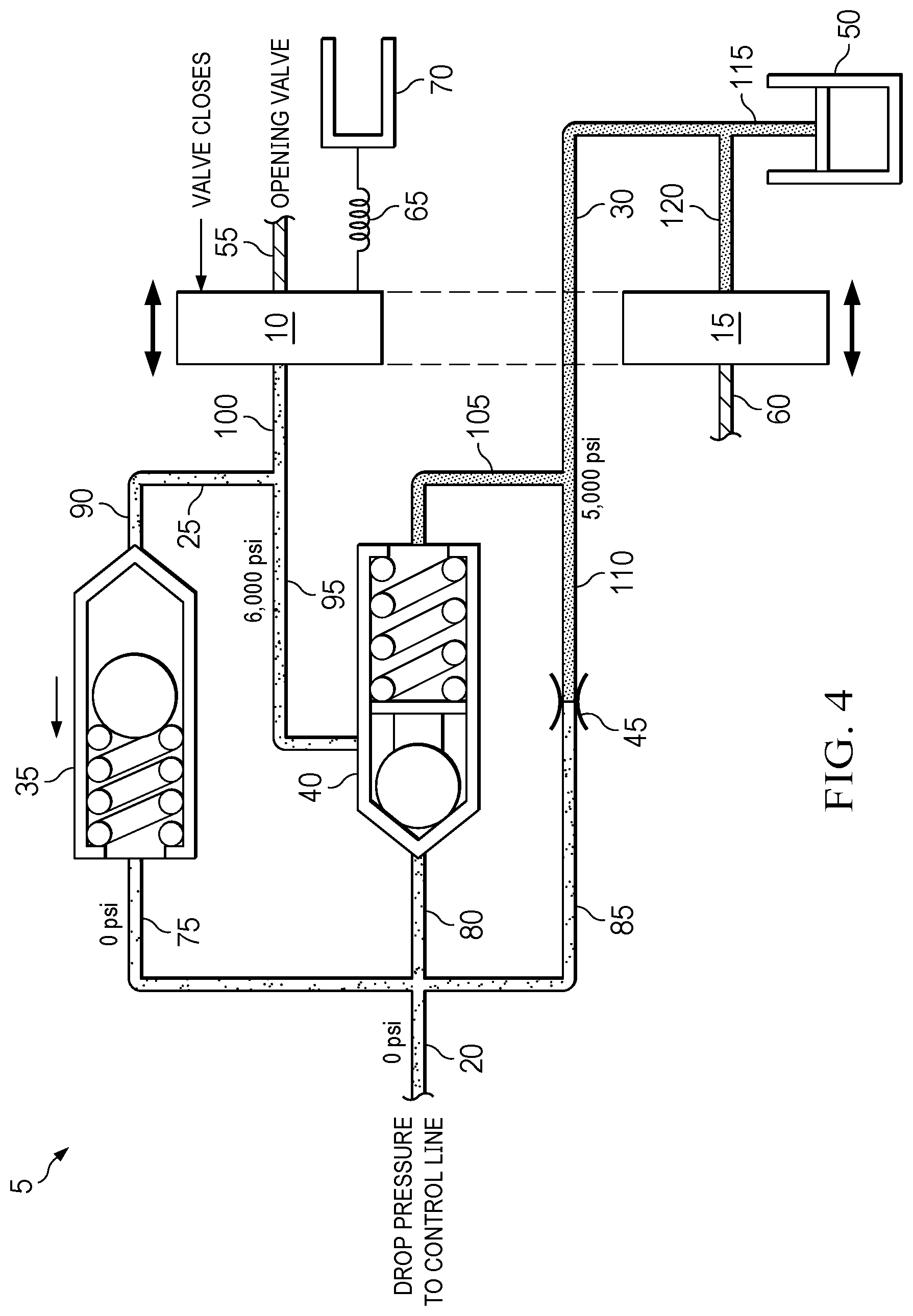 Patent US12410681 Figure 4 – Tubing and control line hydrostatic-insensitive single control line safety valve