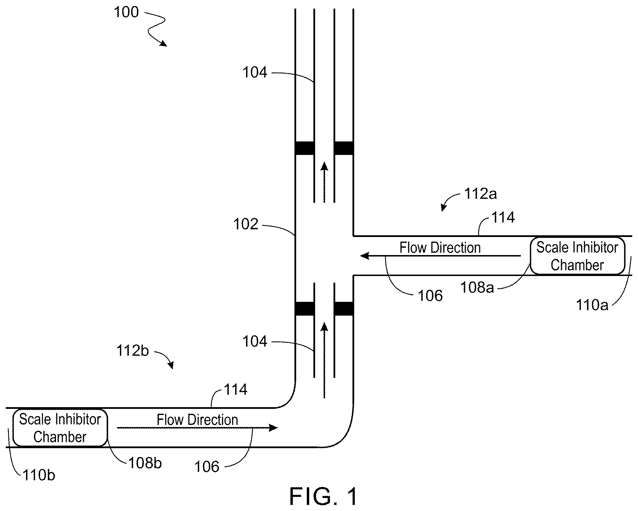 Patent US12410687 Figure 1 – Dosing chemicals within a wellbore