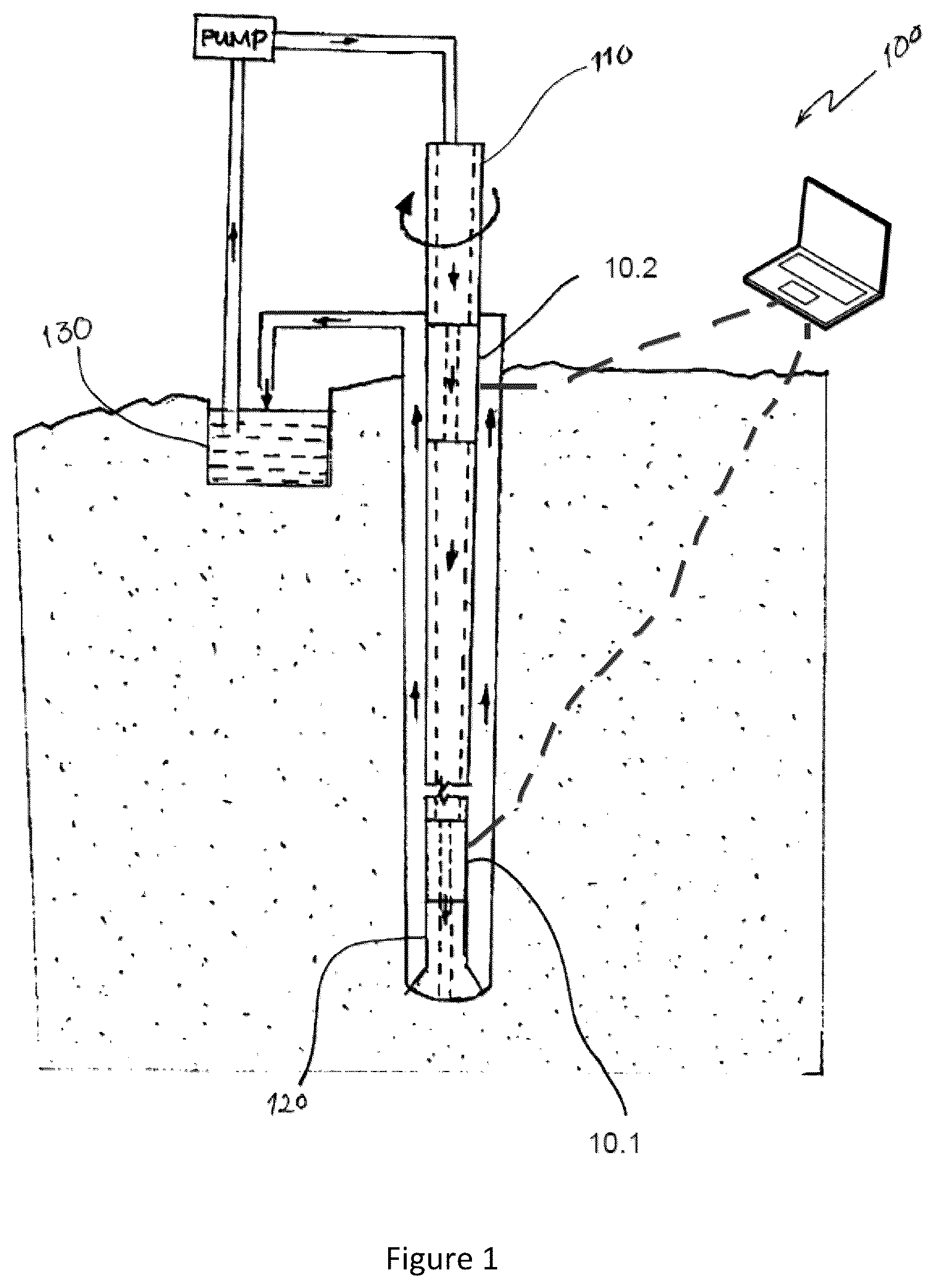 Patent US12410699 Figure 1 – Apparatus and method for measuring drilling parameters of a down-the-hole drilling operation for mineral exploration