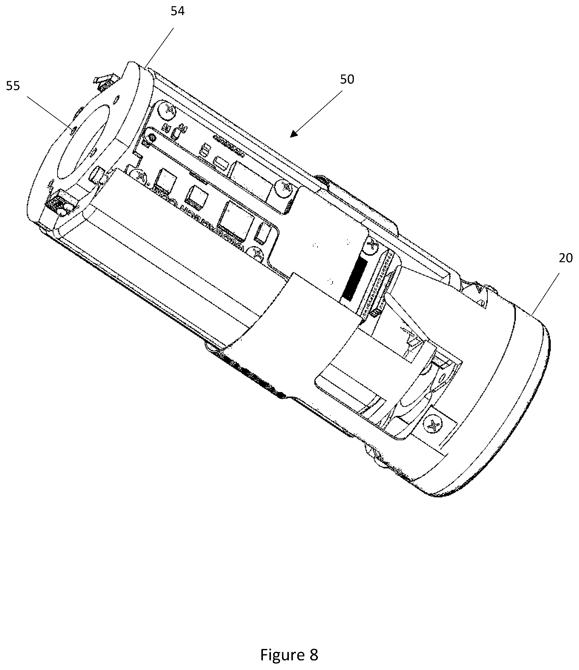 Patent US12410699 Figure 8 – Apparatus and method for measuring drilling parameters of a down-the-hole drilling operation for mineral exploration
