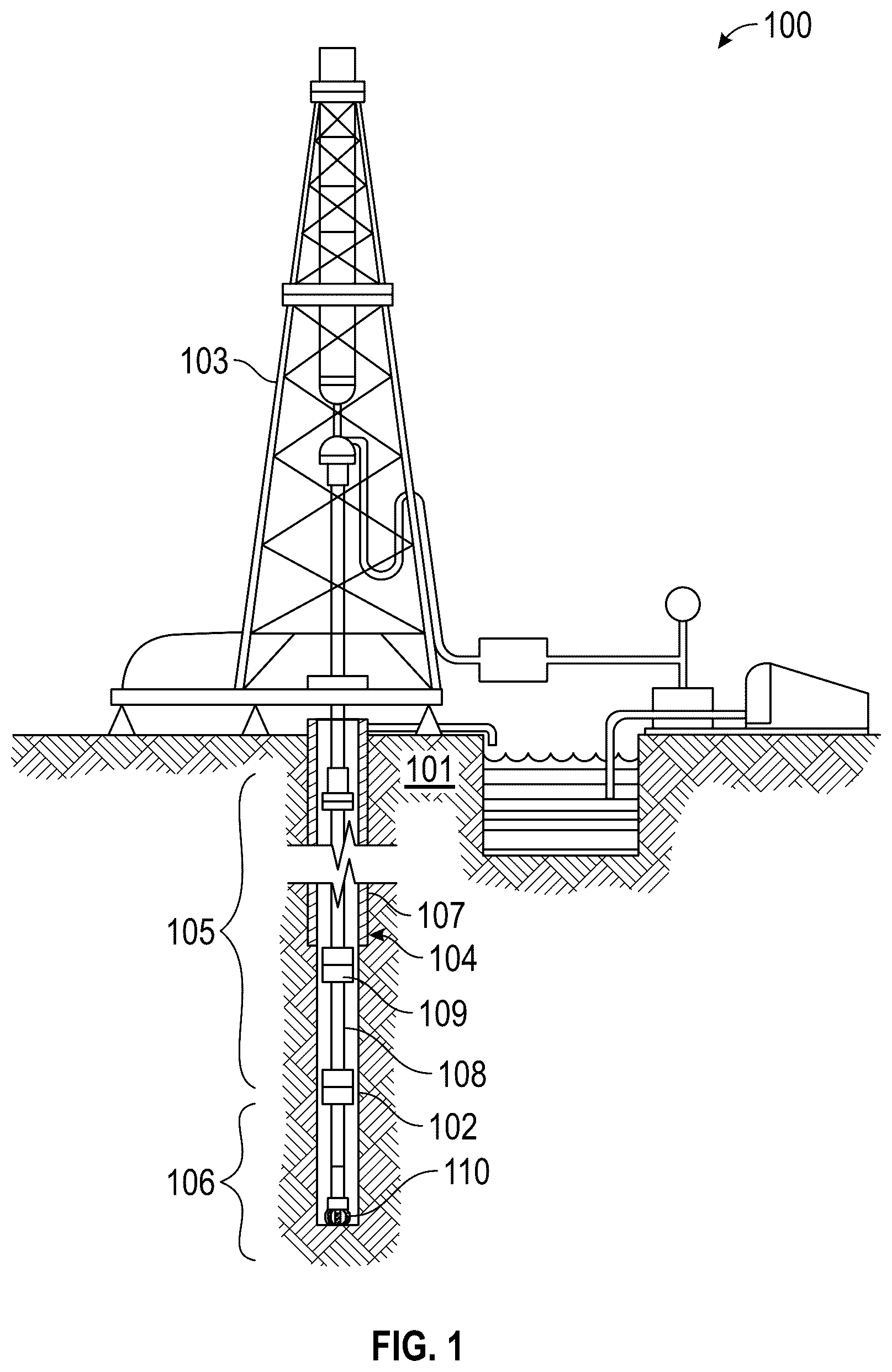 Patent US12410703 Figure 1 – Temperature measurement at one or more cutting elements of a drill bit