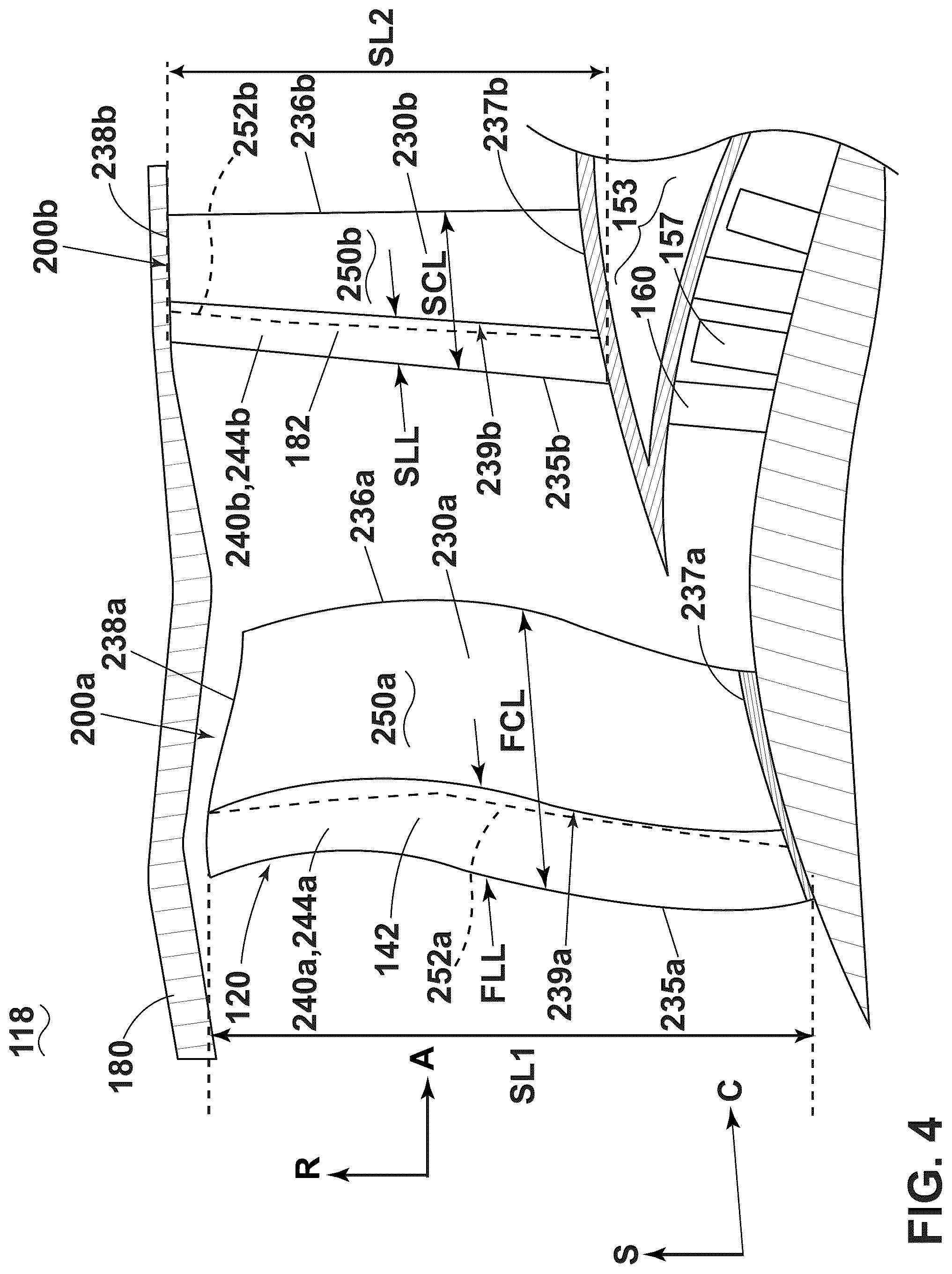 Patent US12410719 Figure 4 – Turbine engine with composite airfoils