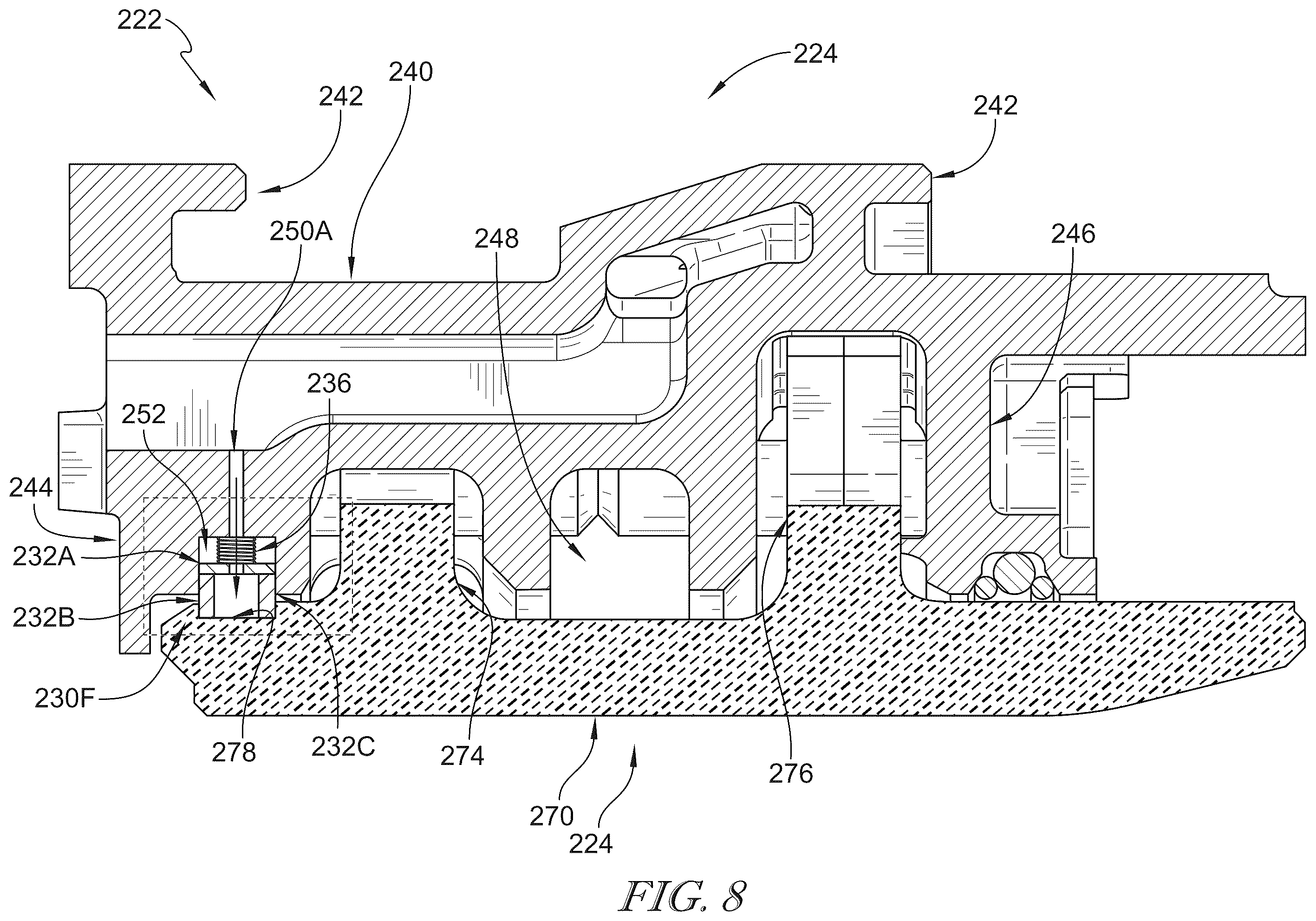 Patent US12410725 Figure 7 – Turbine shroud assemblies with air activated pistons for biasing buffer cavity seals
