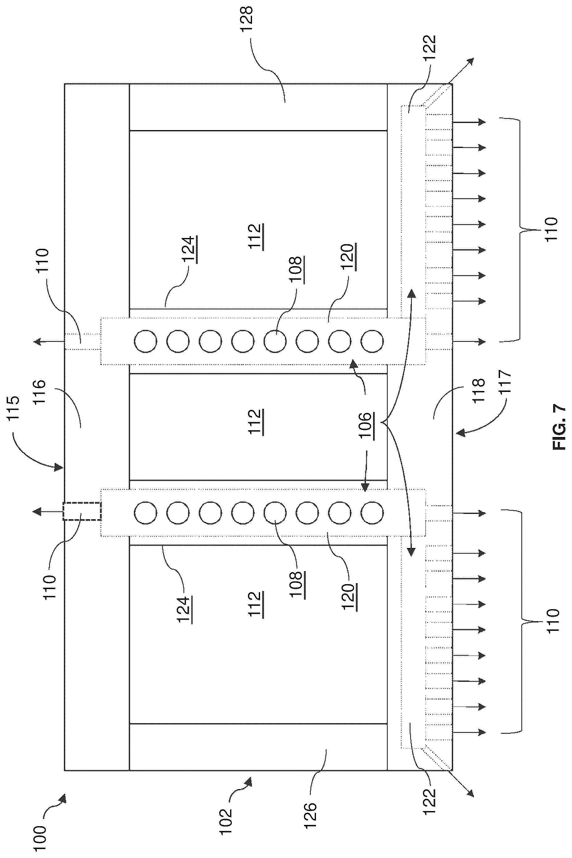 Patent US12410730 Figure 9 – Turbine shroud and turbomachine with cooling circuit