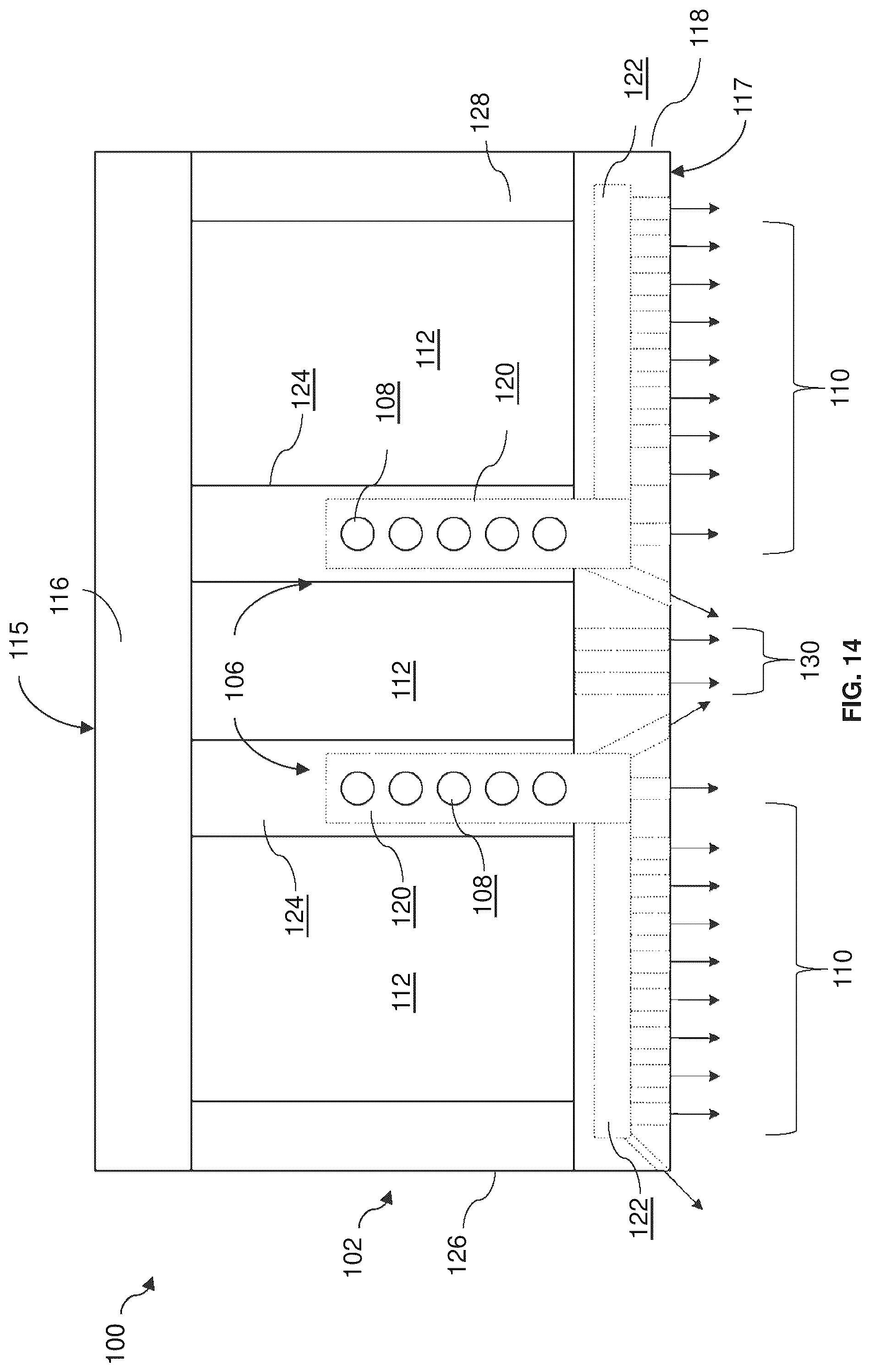 Patent US12410730 Figure 16 – Turbine shroud and turbomachine with cooling circuit