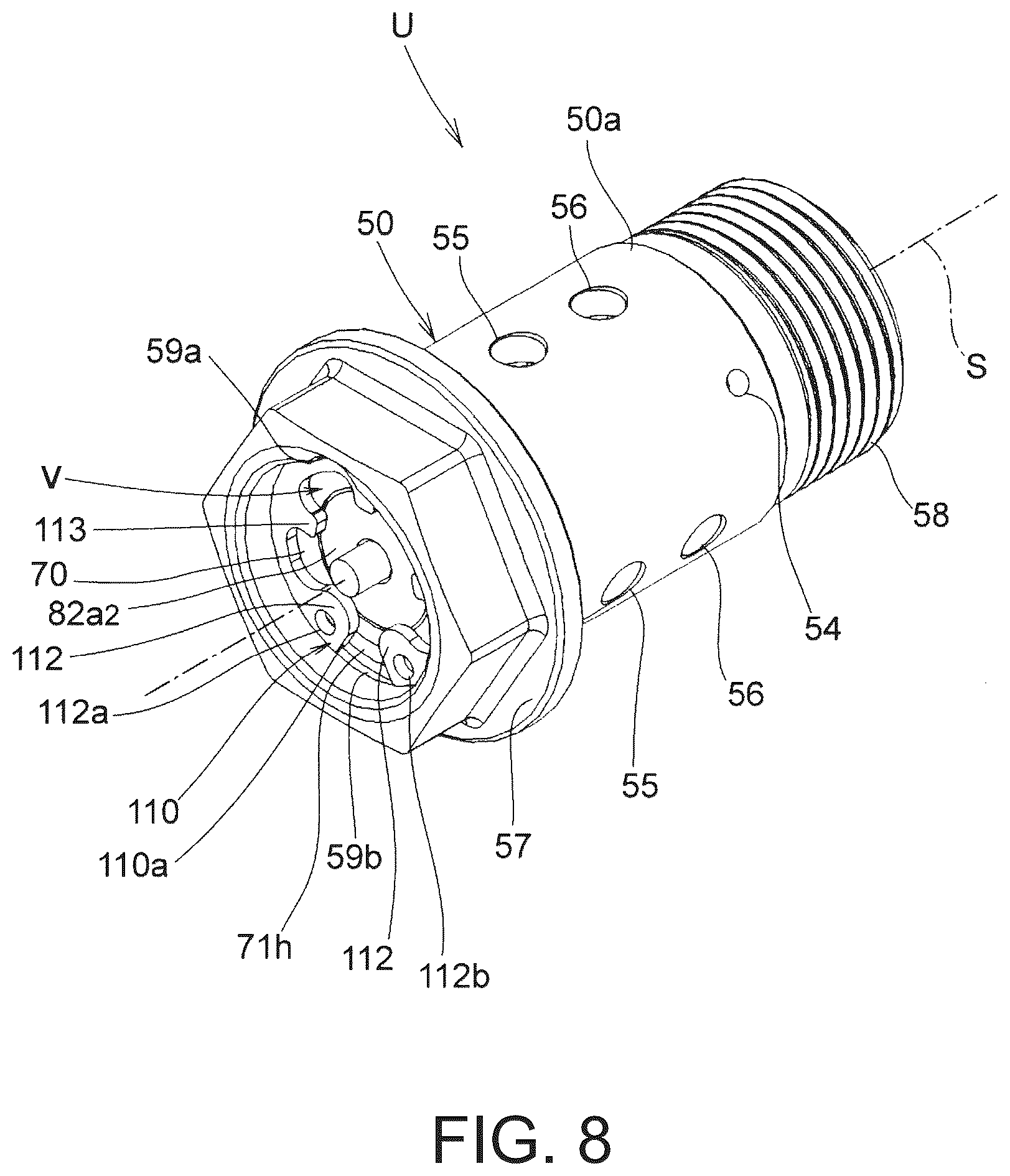 Patent US12410733 Figure 8 – Fluid control valve unit and valve timing change device