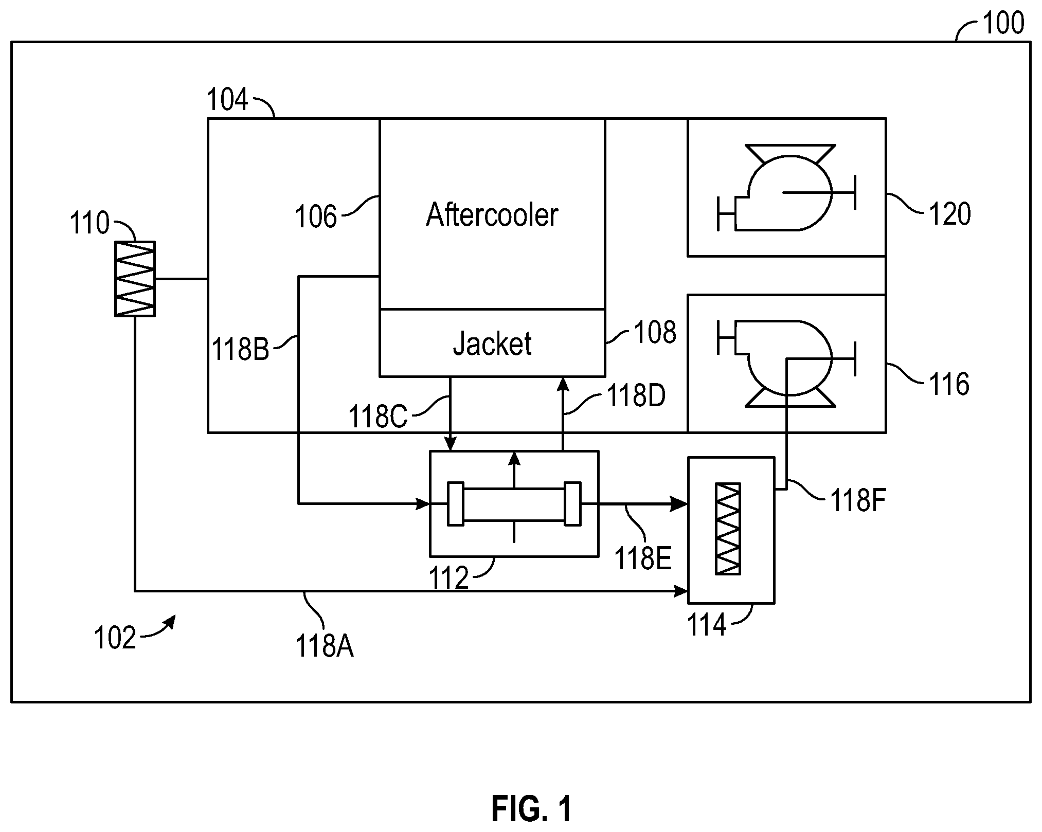 Patent US12410737 Figure 1 – Internal combustion engine with ventilation system for a crankcase