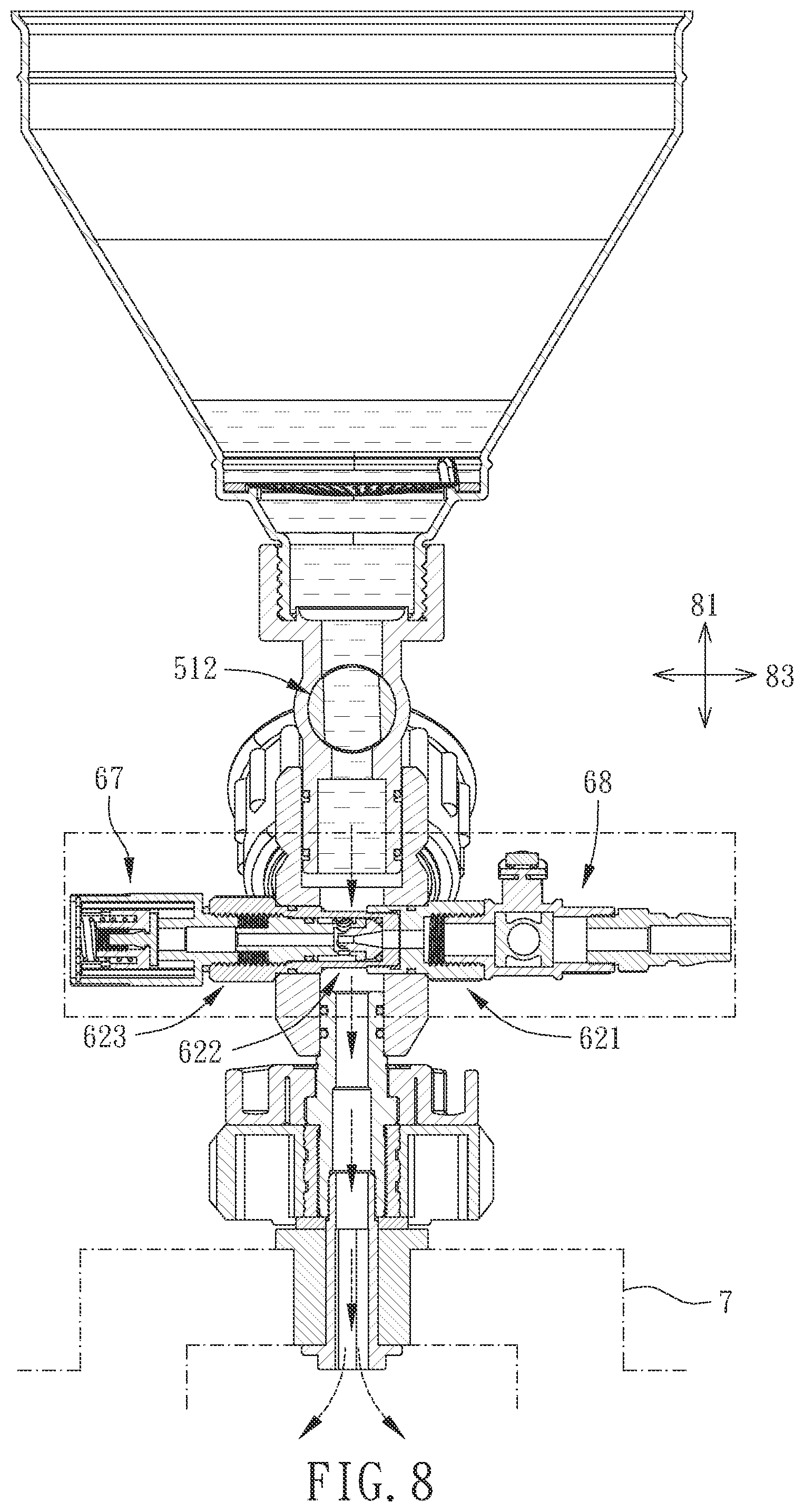 Patent US12410742 Figure 8 – Liquid filling device