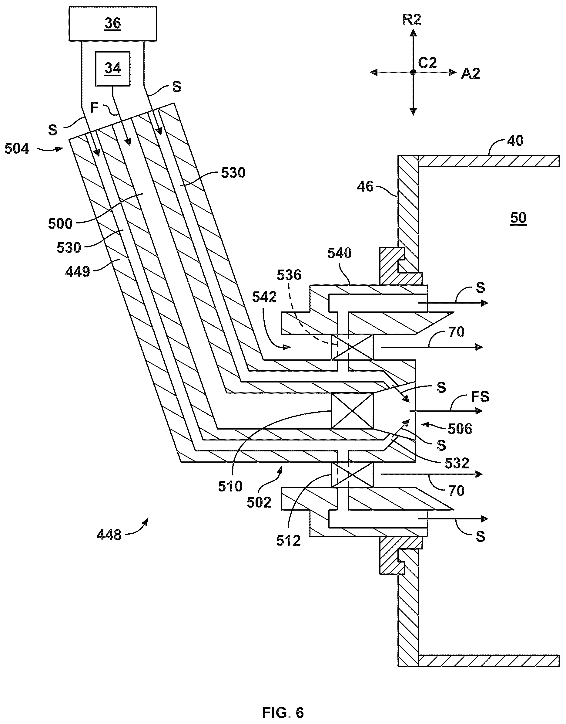 Patent US12410746 Figure 6 – Gas turbine and fuel nozzle assembly for mixing hydrogen fuel and steam to control flame speed