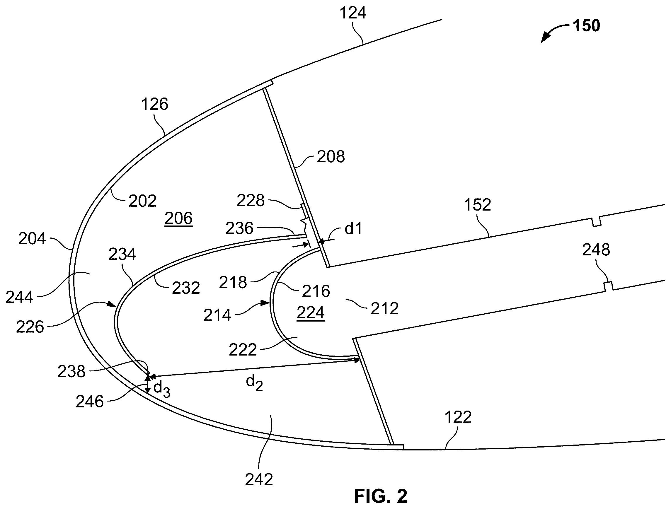 Patent US12410750 Figure 2 – Shielded swirl gas turbine engine inlet anti-icing system