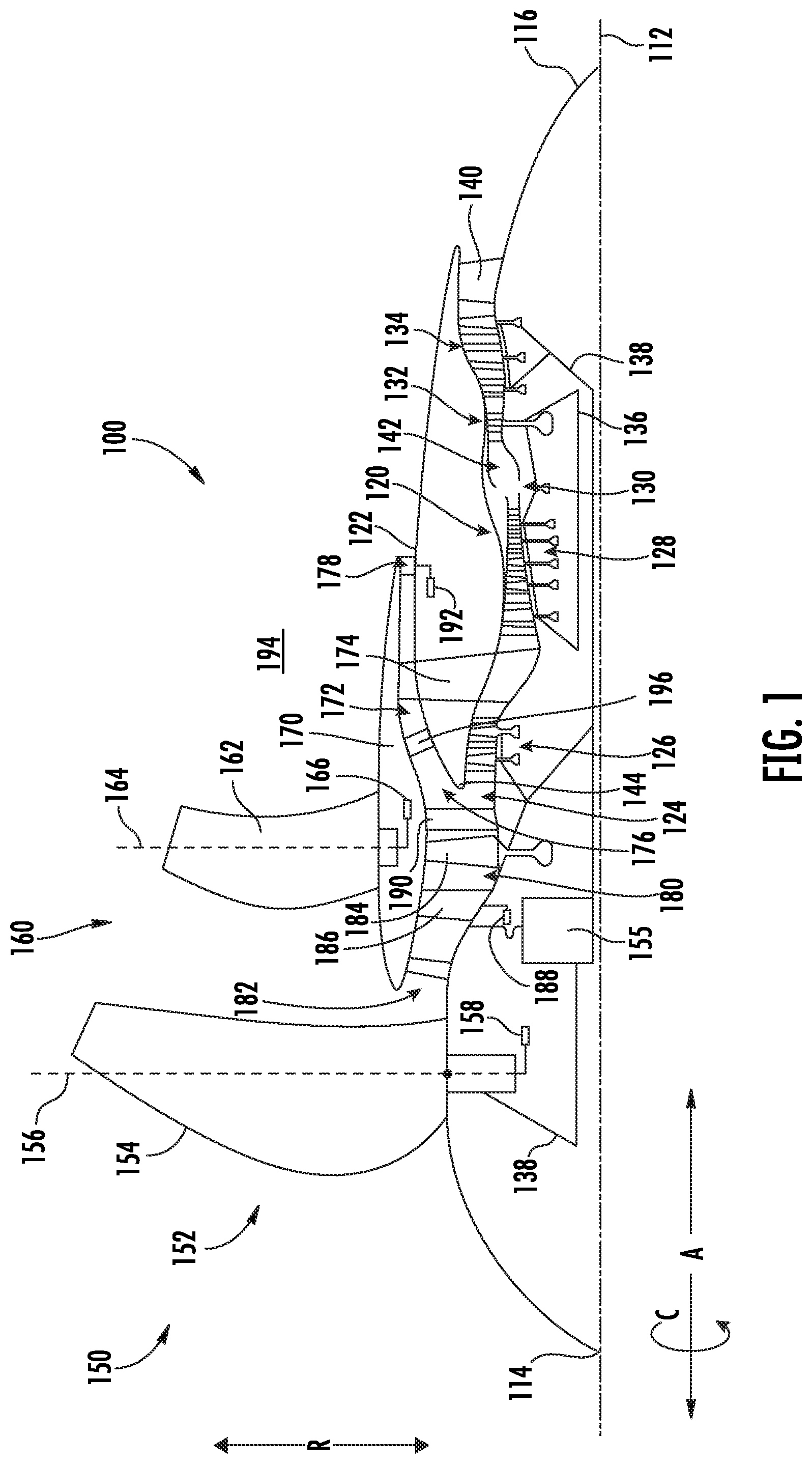 Patent US12410753 — Gas turbine engine — Figure 1