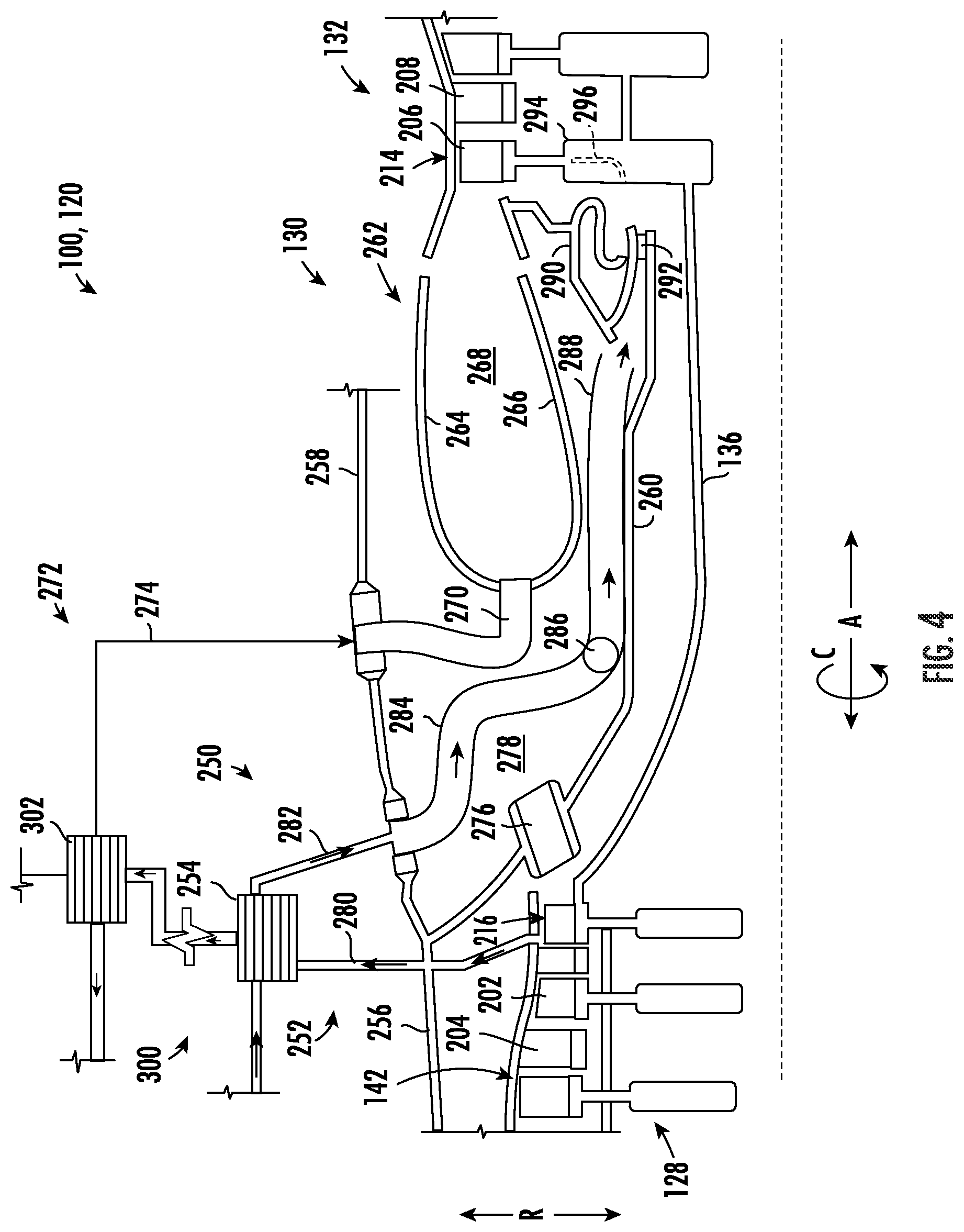 Patent US12410753 Figure 4 – Gas turbine engine