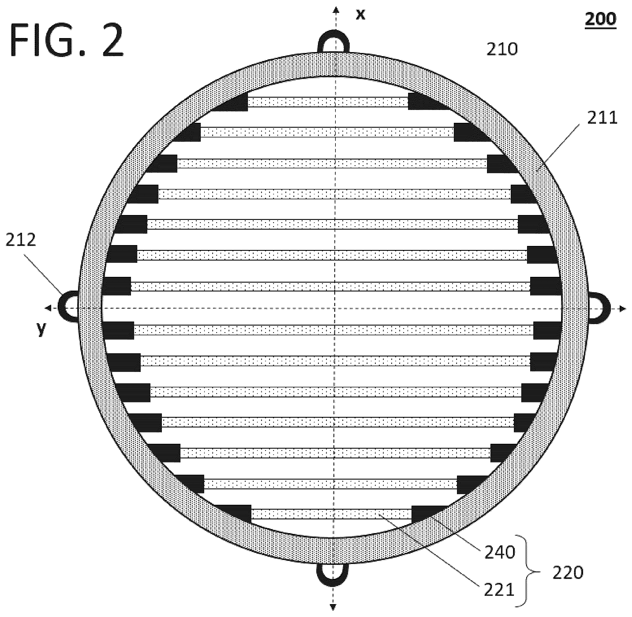 Patent US12410767 Figure 2 – Kelp wave energy collector apparatus and system