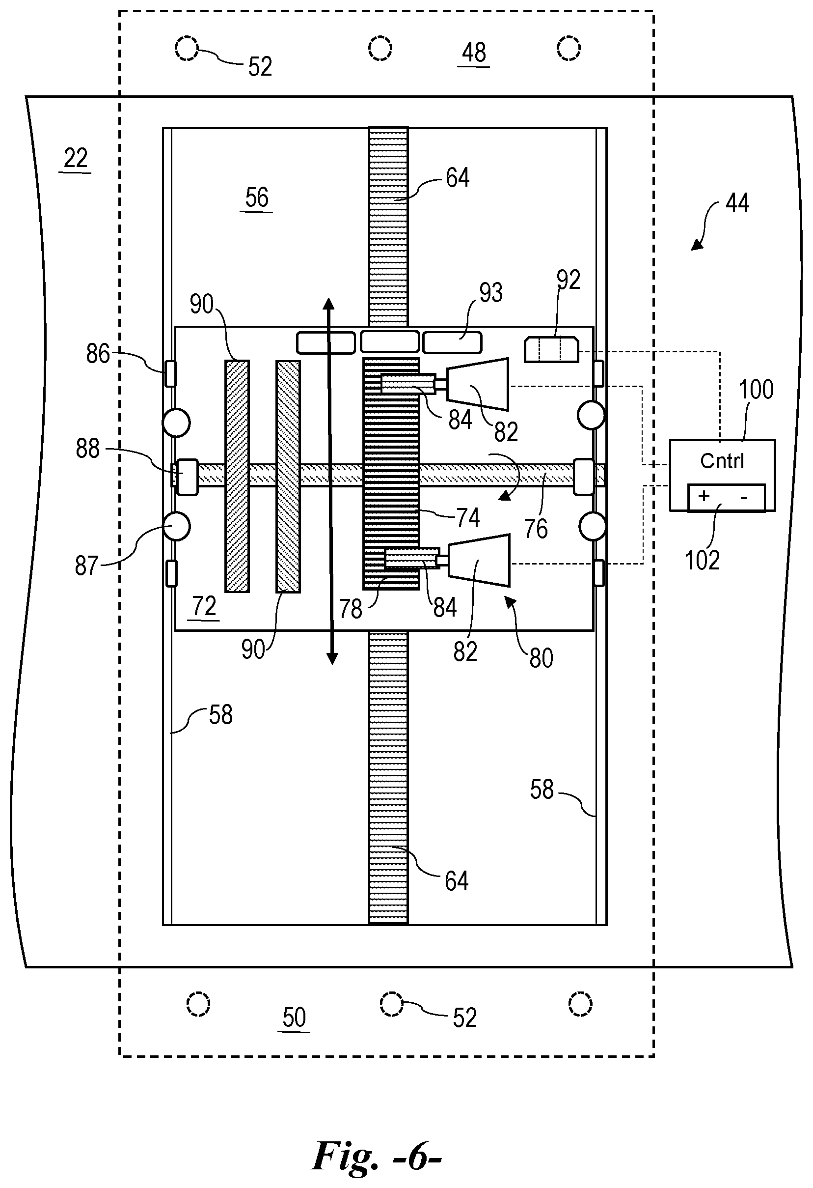 Patent US12410773 Figure 5 – System and method for use of a tunable mechanical mass damper to reduce vibrations in wind turbine blades in a locked or idling condition of the rotor hub