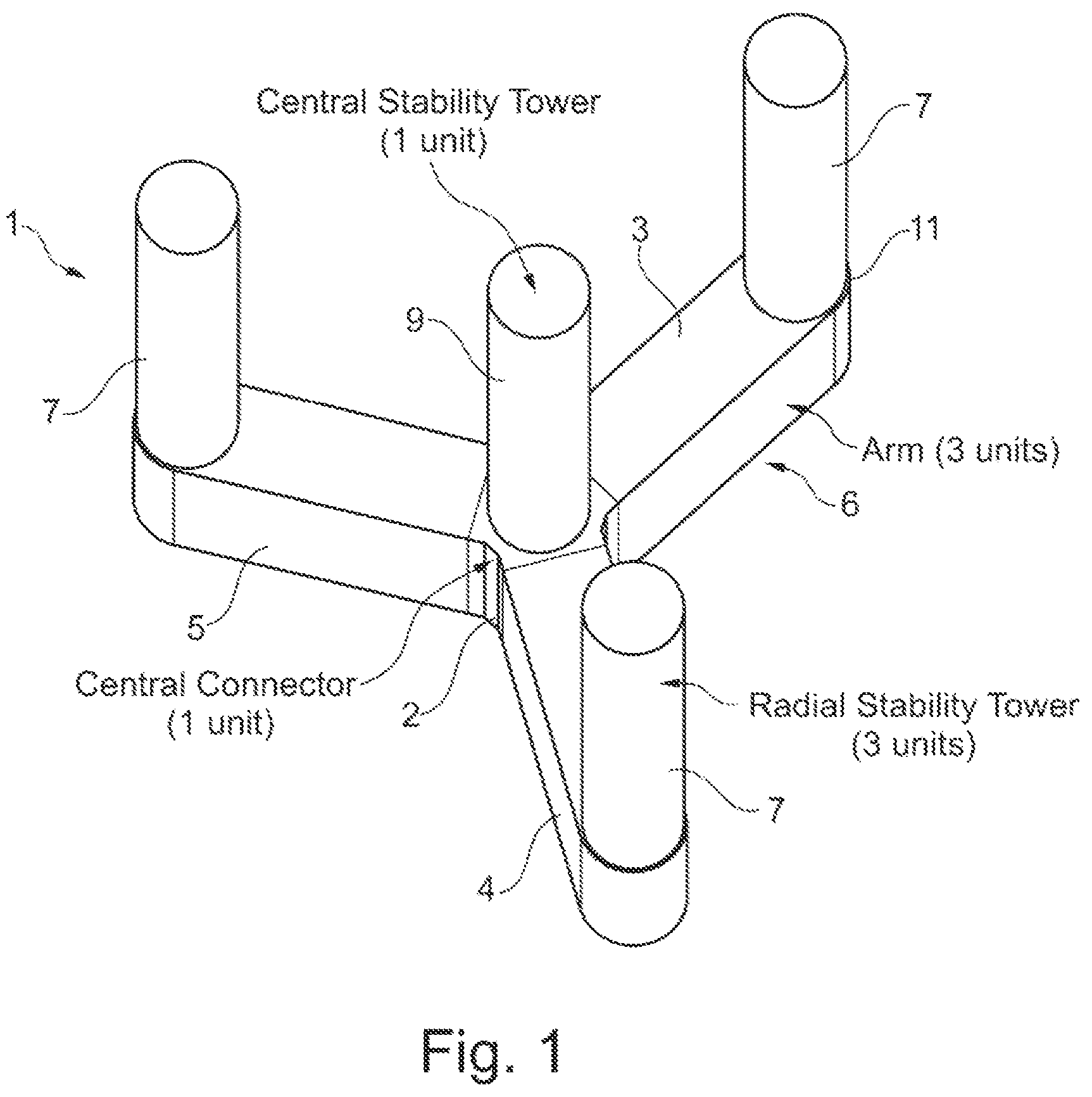 Patent US12410778 Figure 1 – Method for assembling a floating structure for supporting a wind turbine