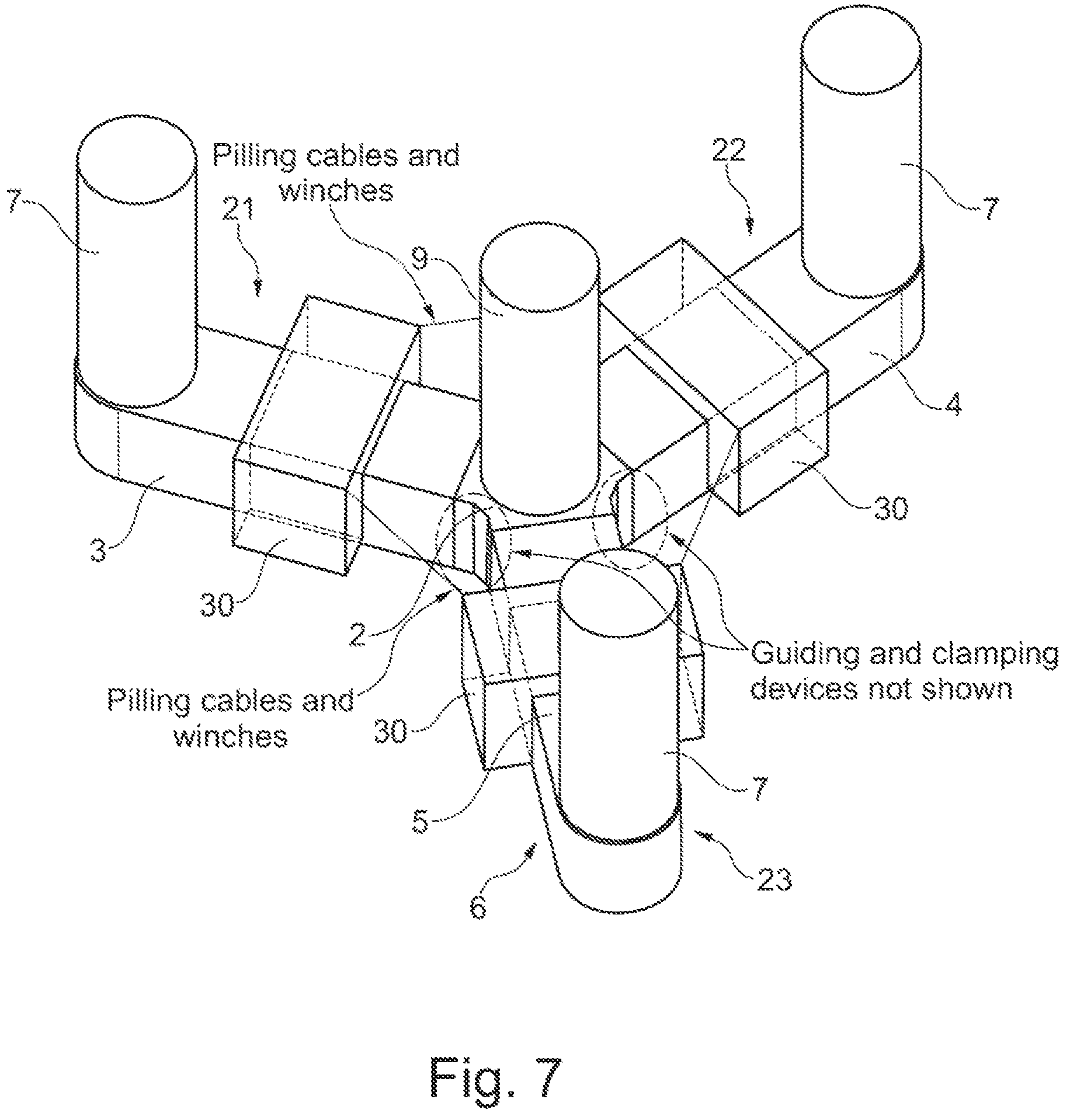 Patent US12410778 Figure 7 – Method for assembling a floating structure for supporting a wind turbine